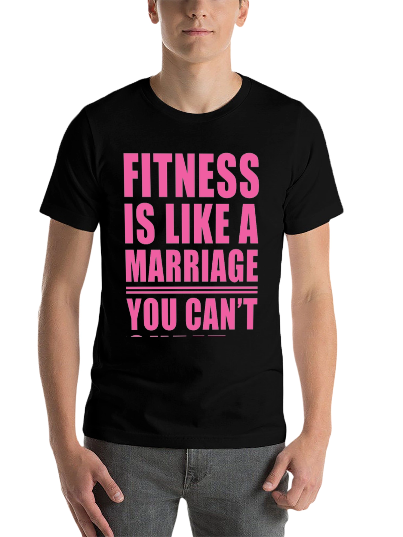 Black Fitness is Like a Marriage T-Shirt view 7