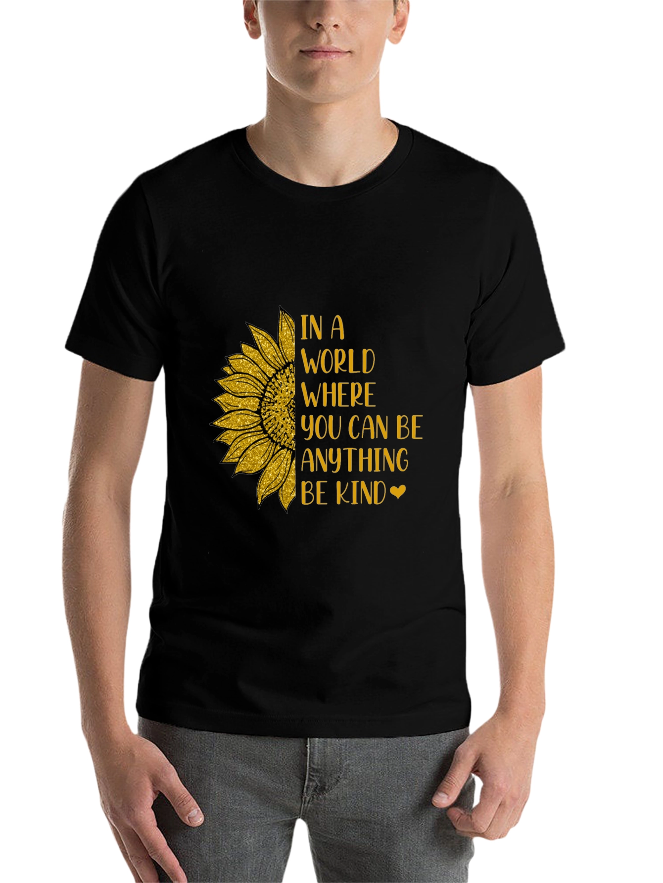 Black Kindness Sunflower Graphic Tee view 7