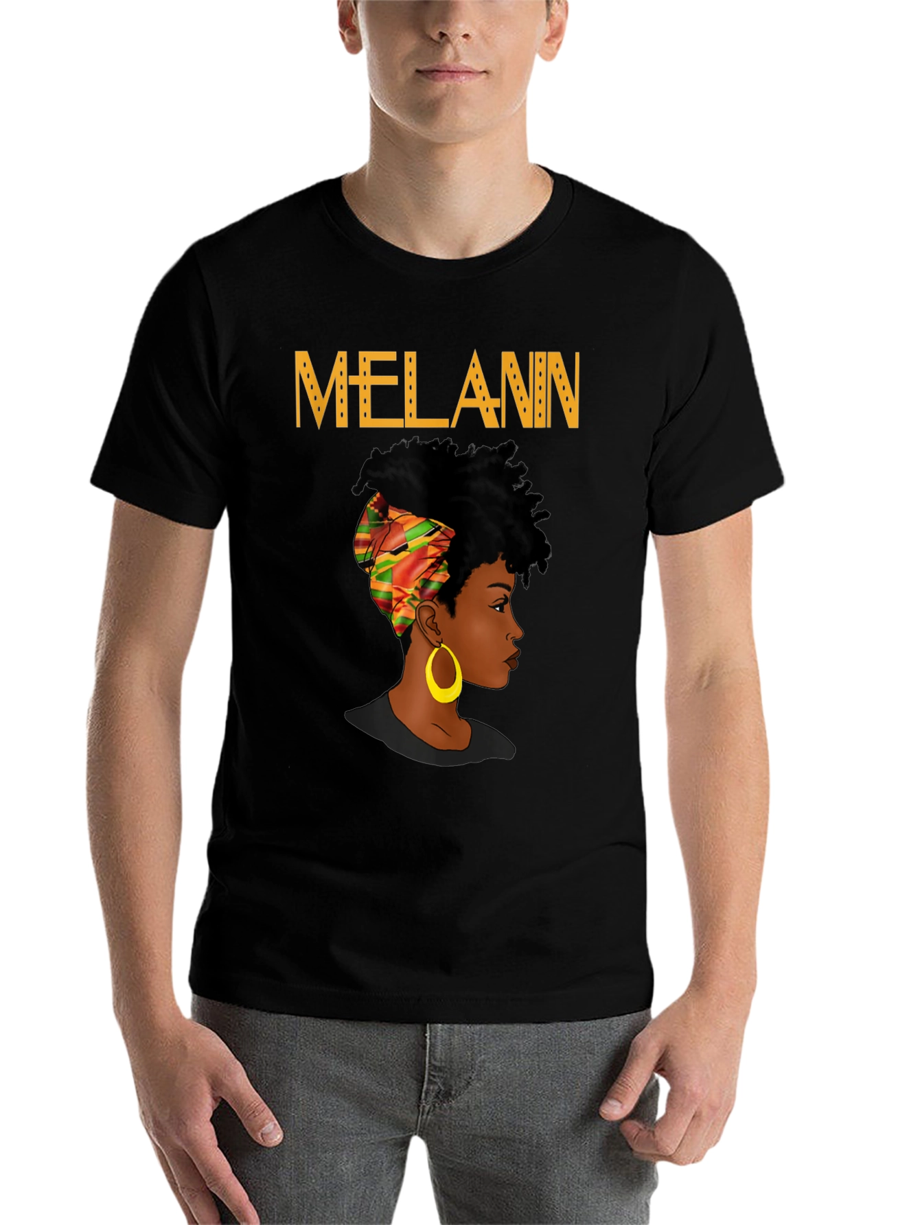Black Melanin Queen Black Graphic Tee view 7