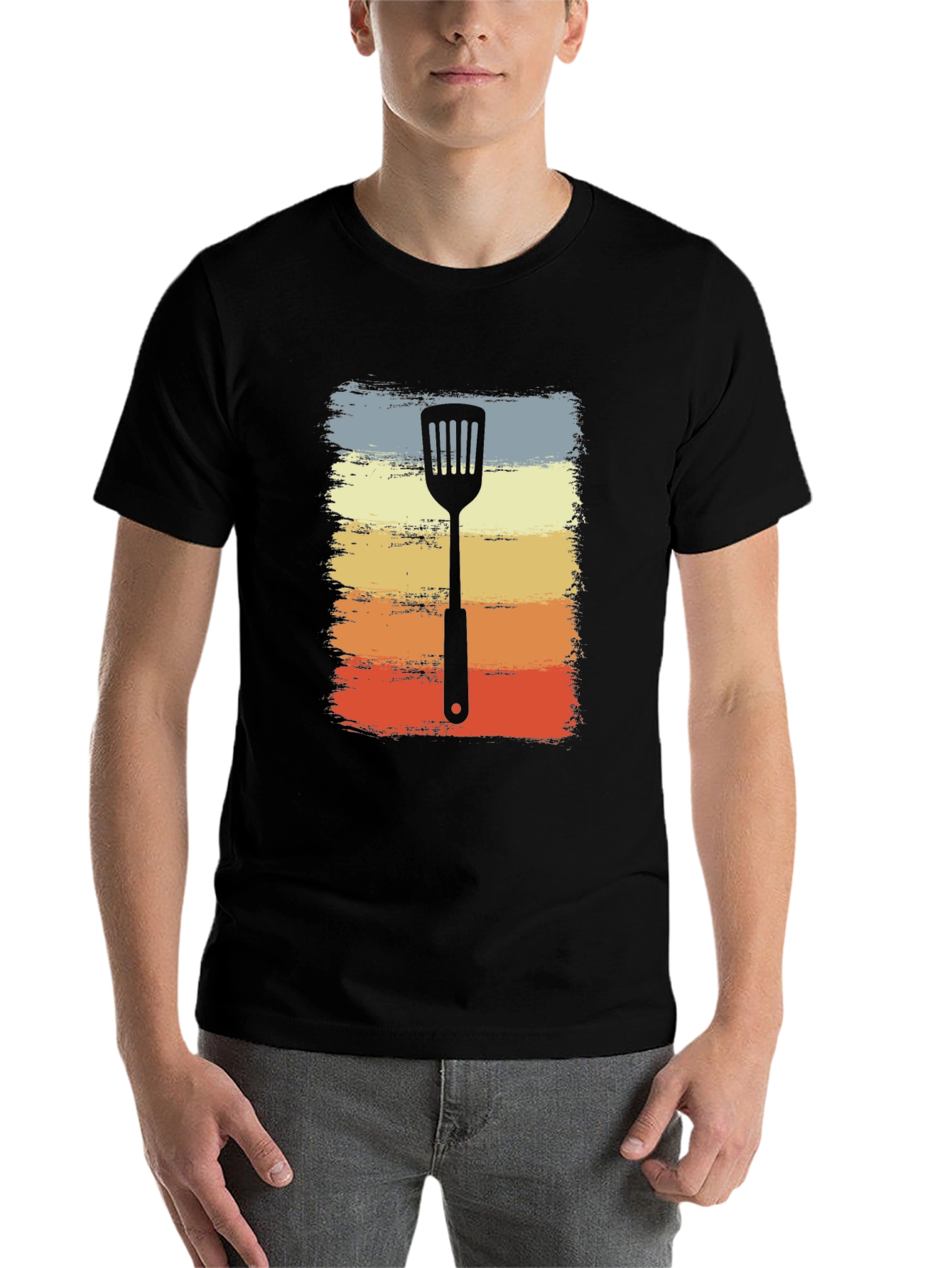Black Retro Spatula Grill Master T-Shirt view 7