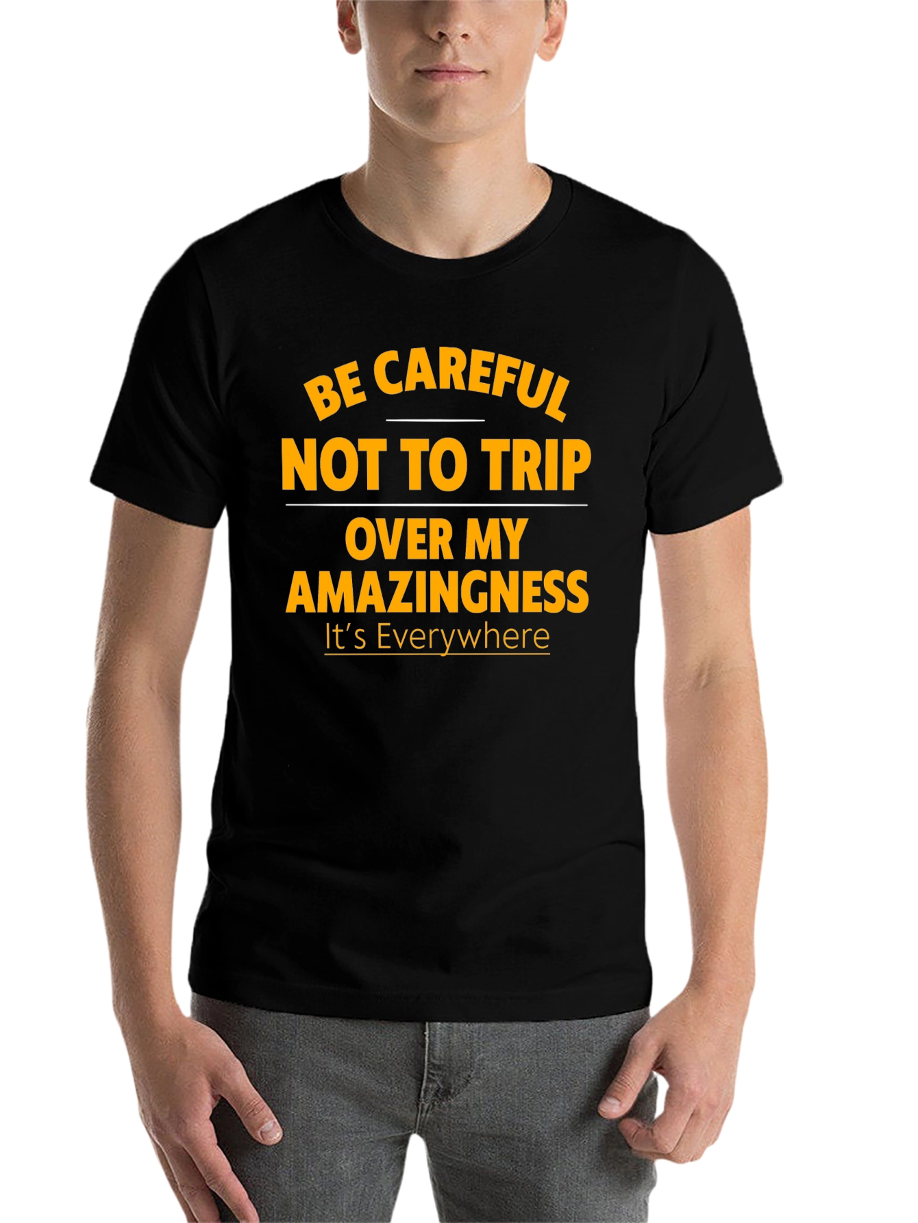 Black Funny 'Amazingness' Graphic Tee - Black view 7
