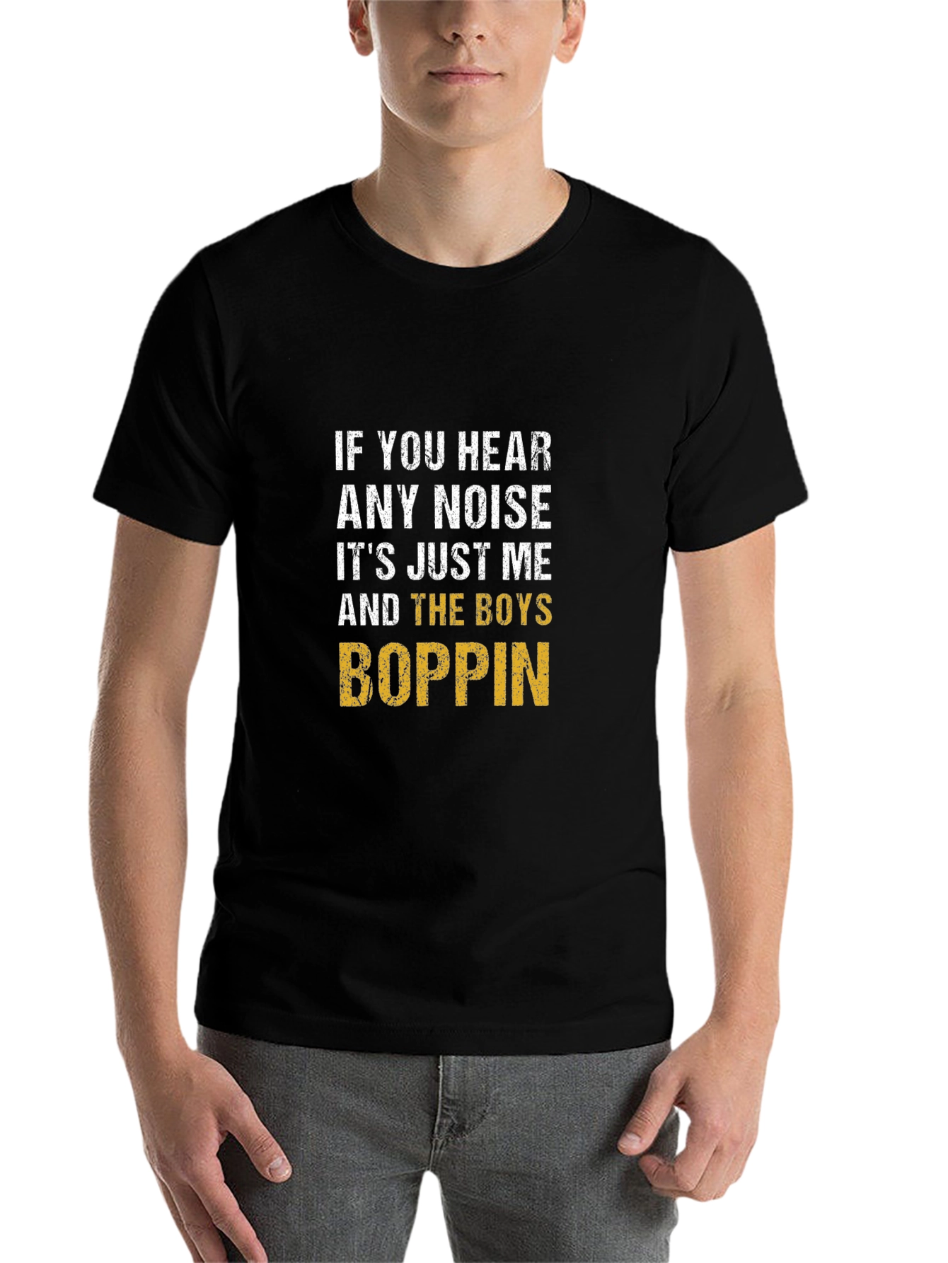 Black Funny "Boppin" Graphic T-Shirt view 7