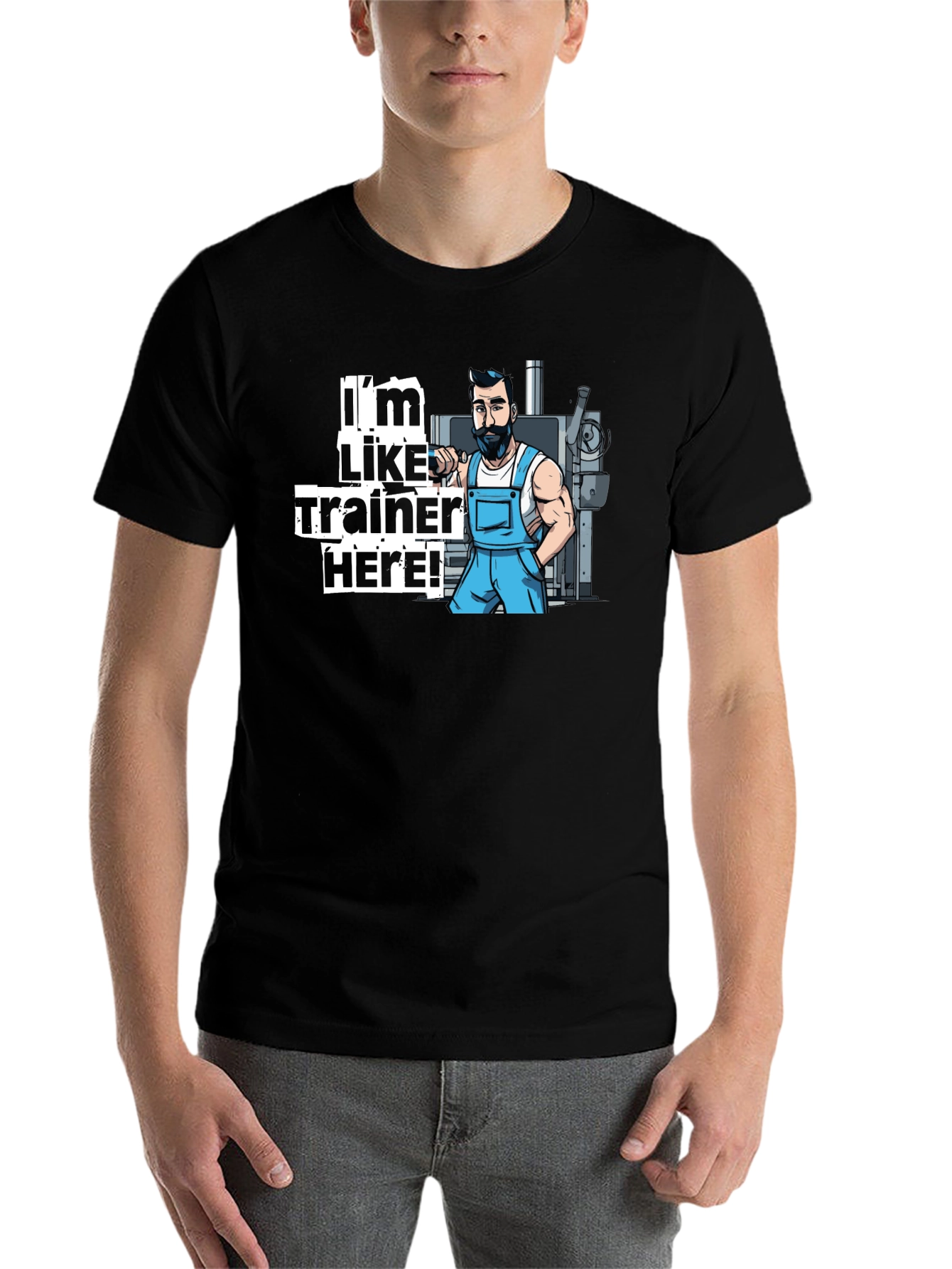 Black I'm Like Trainer Here Black T-Shirt view 7