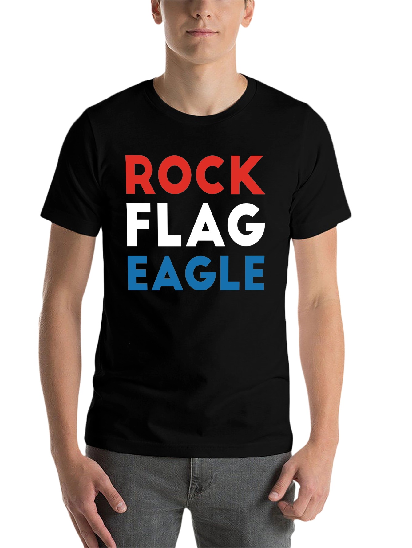 Black Rock Flag Eagle Graphic Tee - Patriotic USA T-Shirt view 7