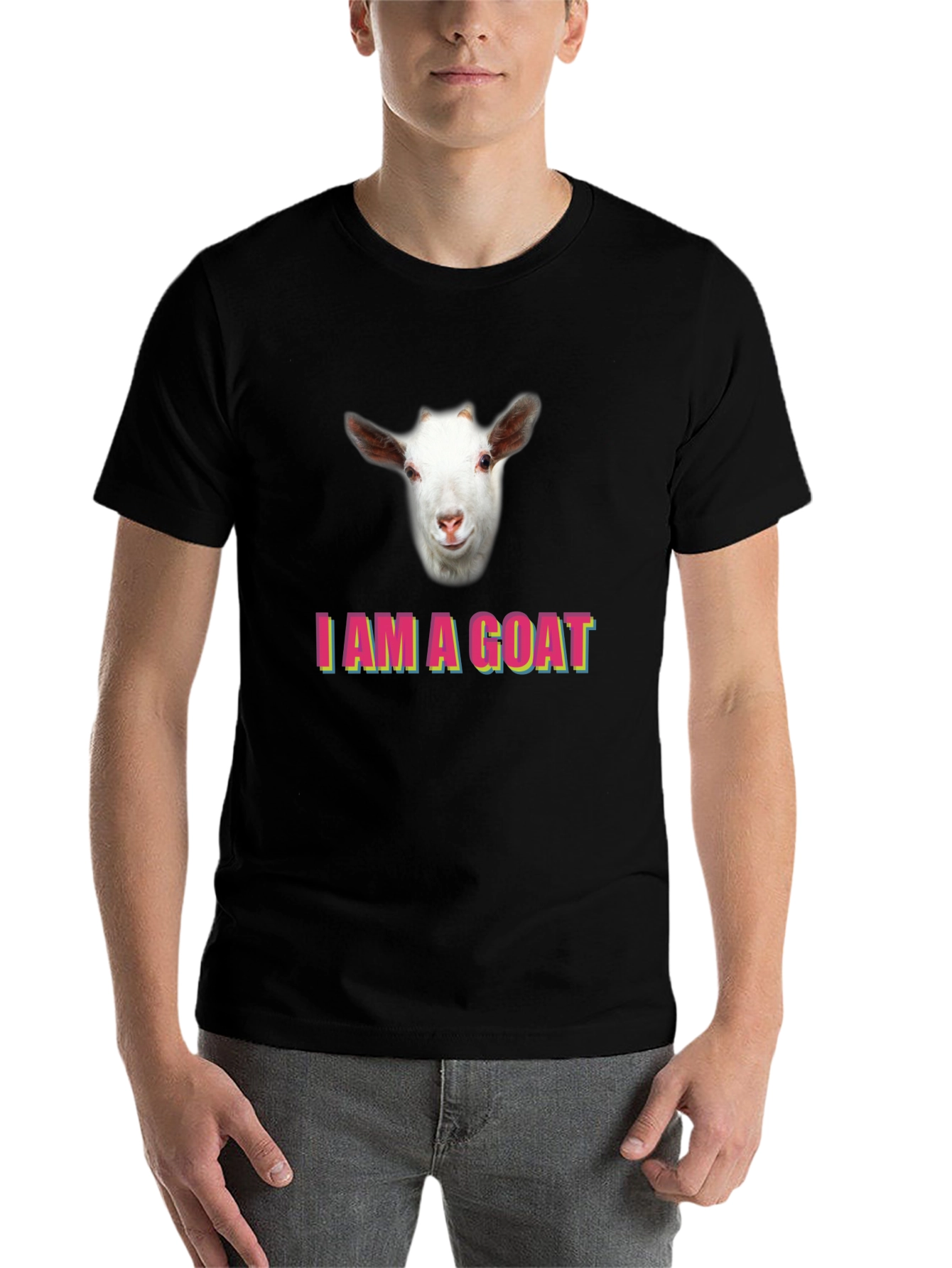 Black I am a Goat T-Shirt, Funny Animal Tee view 7
