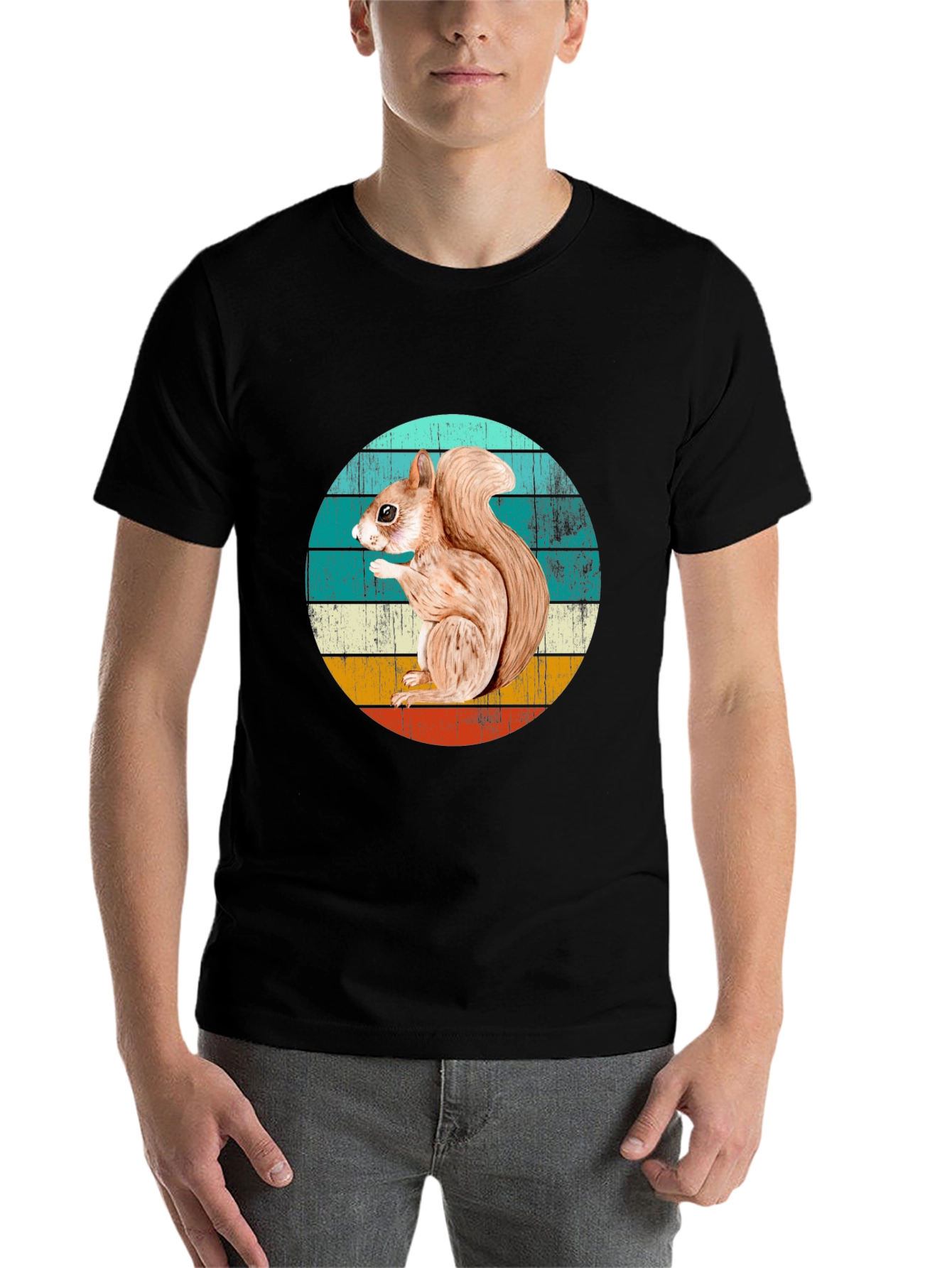 Black Squirrel Graphic T-Shirt - Retro Style view 7