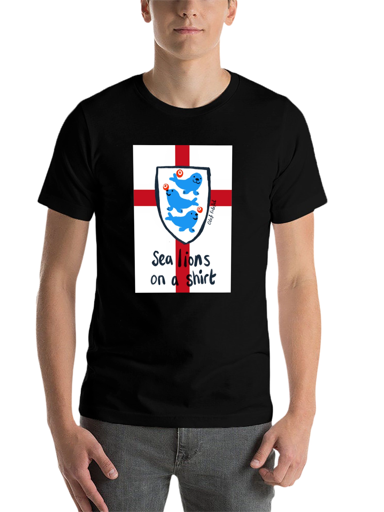 Black Sea Lions on a Shirt - Fun Graphic Tee view 7