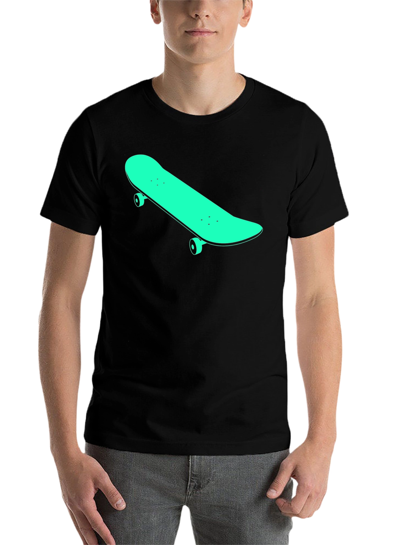 Black Skateboard Graphic Tee - Casual Style view 7