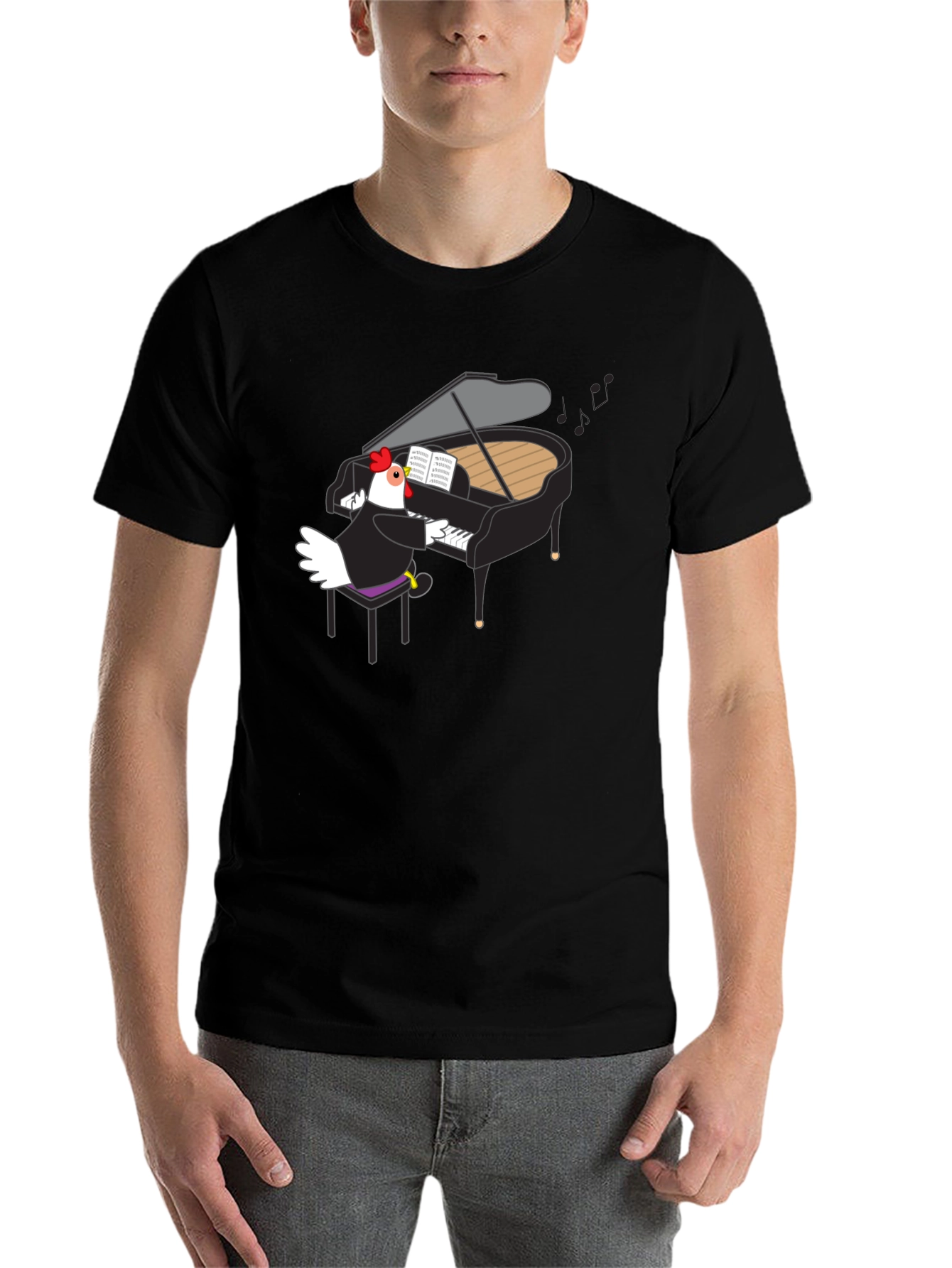 Black Chicken Pianist Graphic Tee view 7