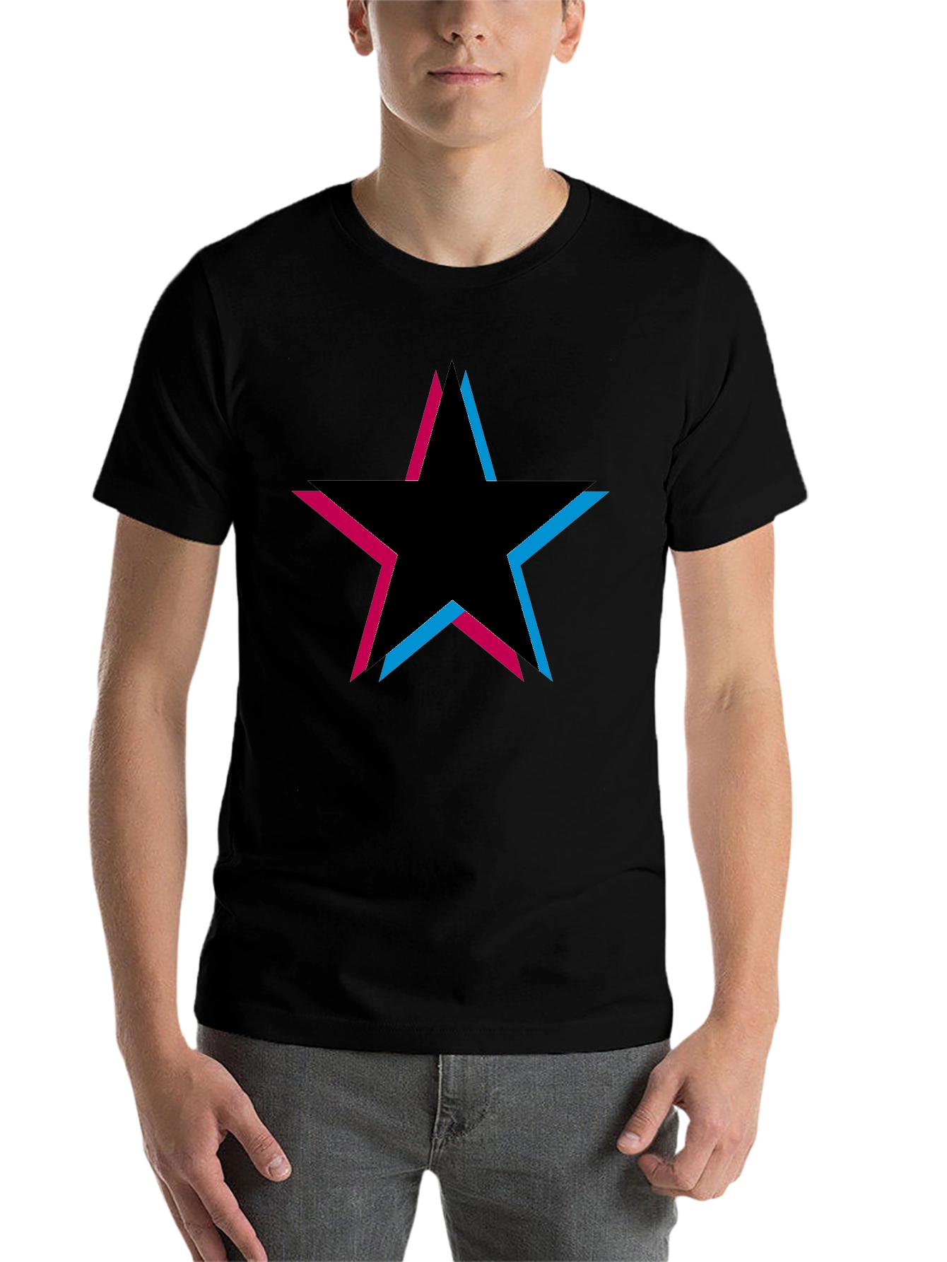 Black Star Graphic T-Shirt - Black Cotton Tee view 7