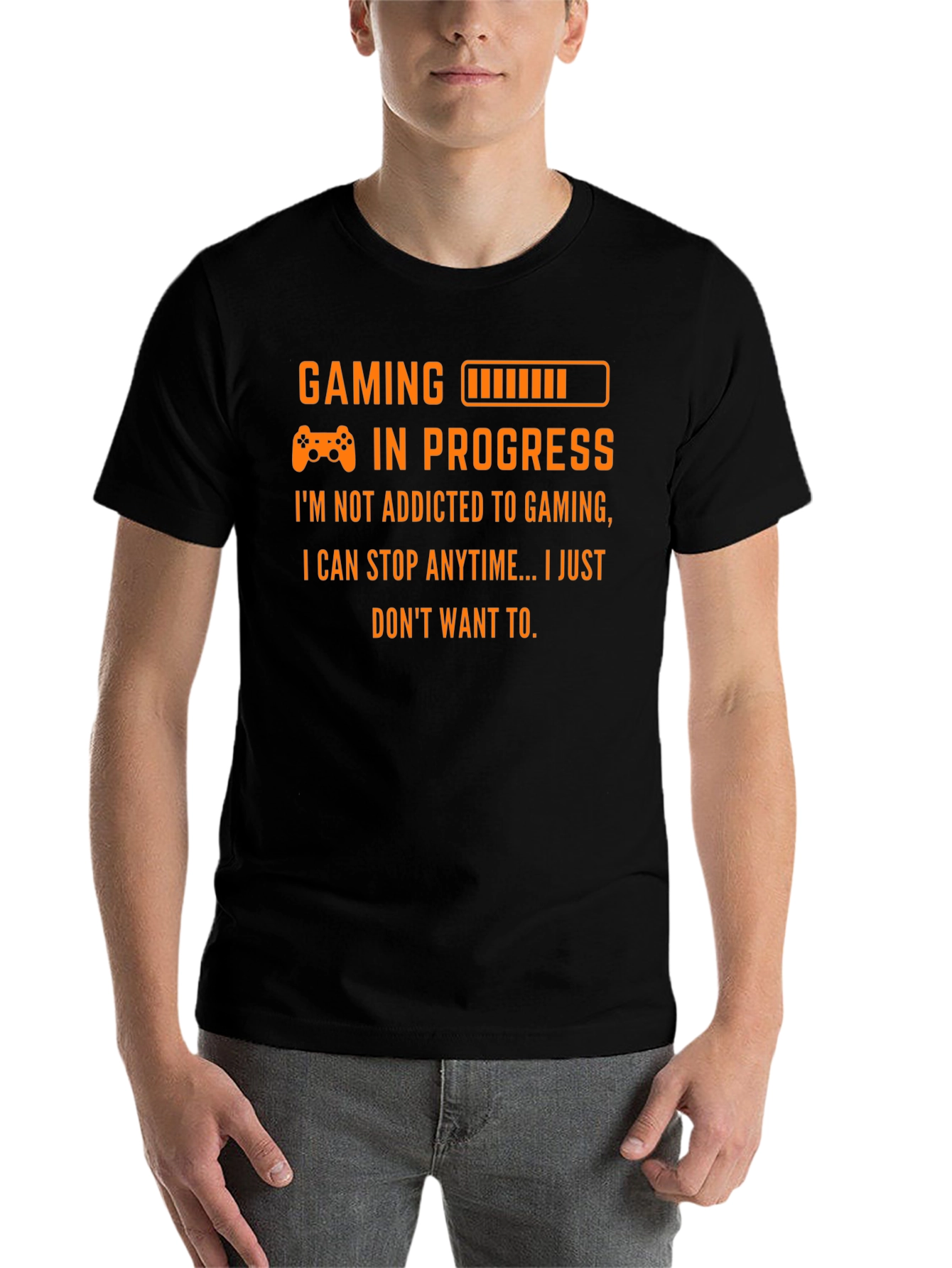 Black Gaming in Progress T-Shirt - Gamer Addict Tee view 7