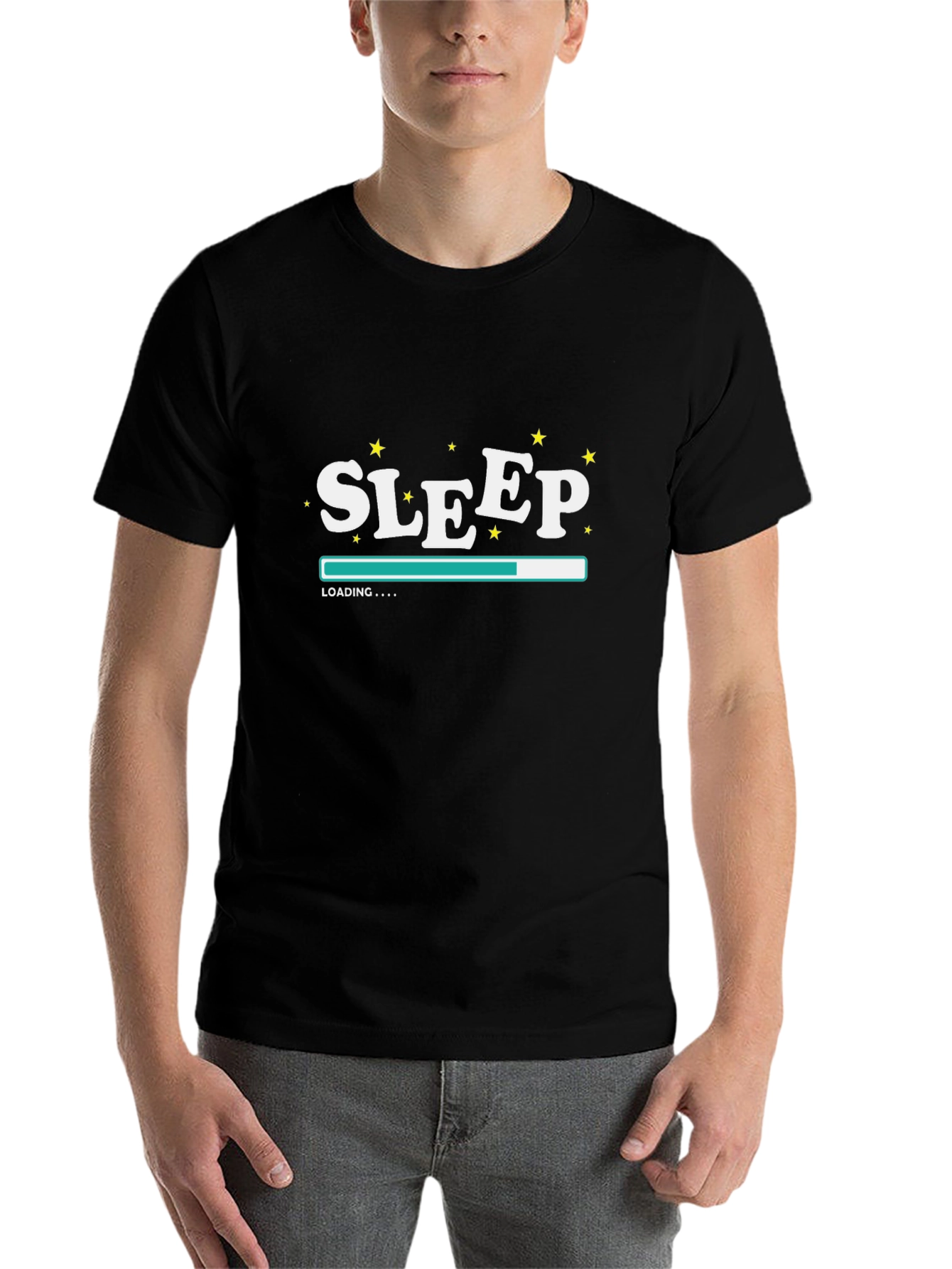 Black Sleep Loading Graphic Tee - Black view 7