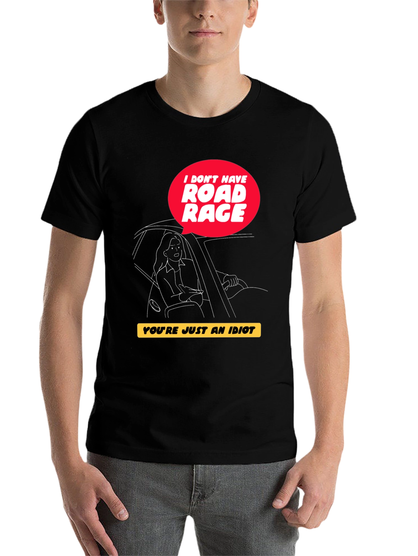 Black Road Rage Humor Graphic Tee view 7