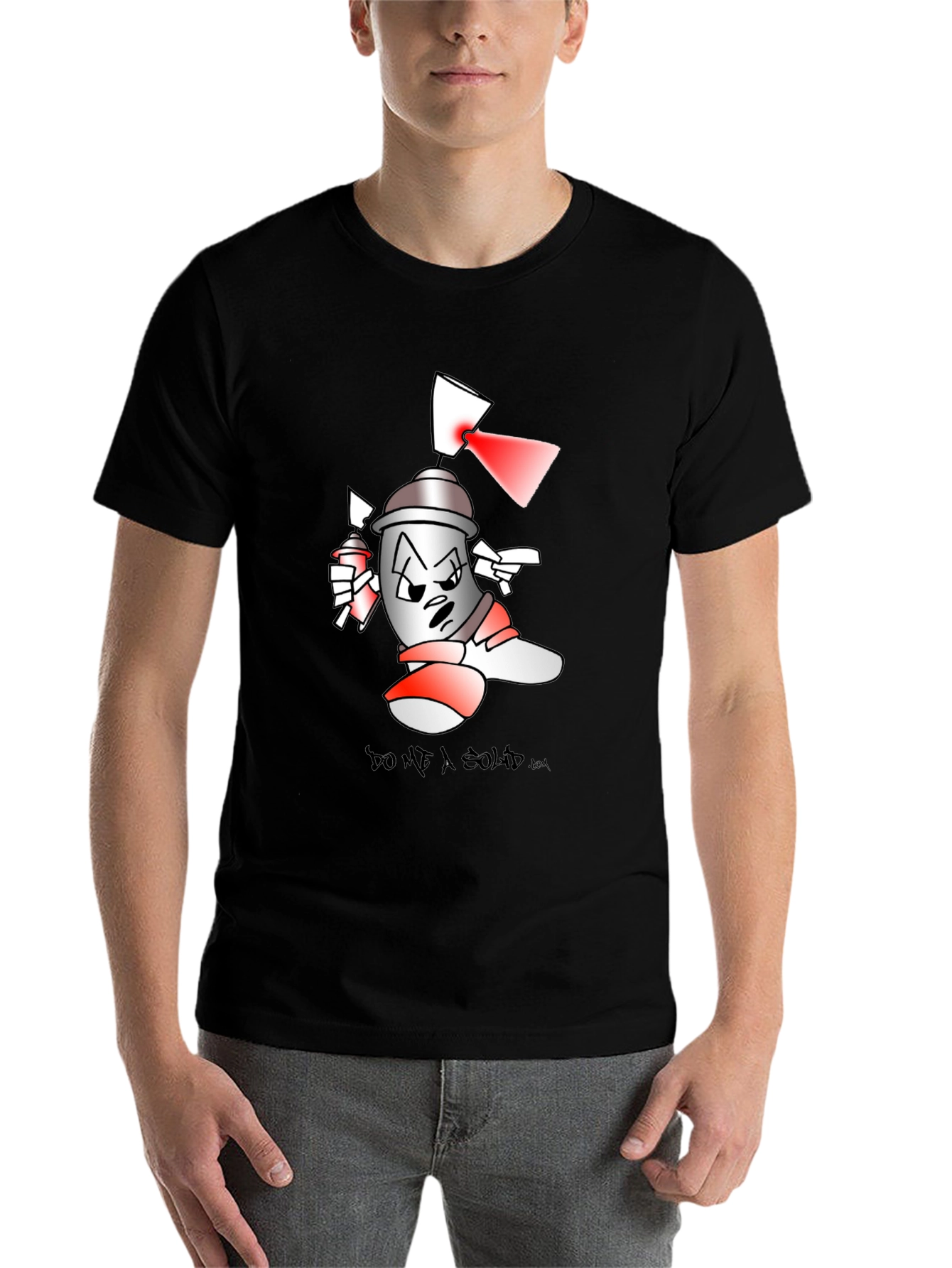 Black Spray Can Cartoon T-Shirt view 7
