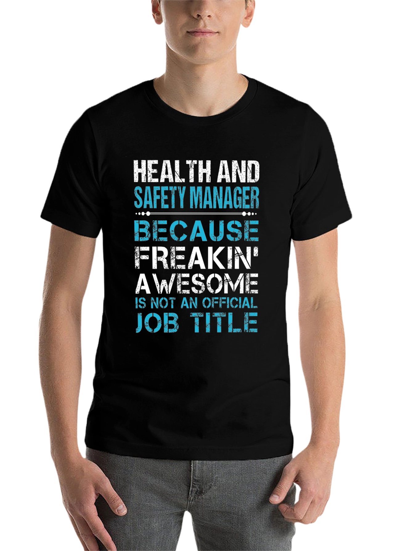 Black Health and Safety Manager Awesome Job Title T-Shirt view 7