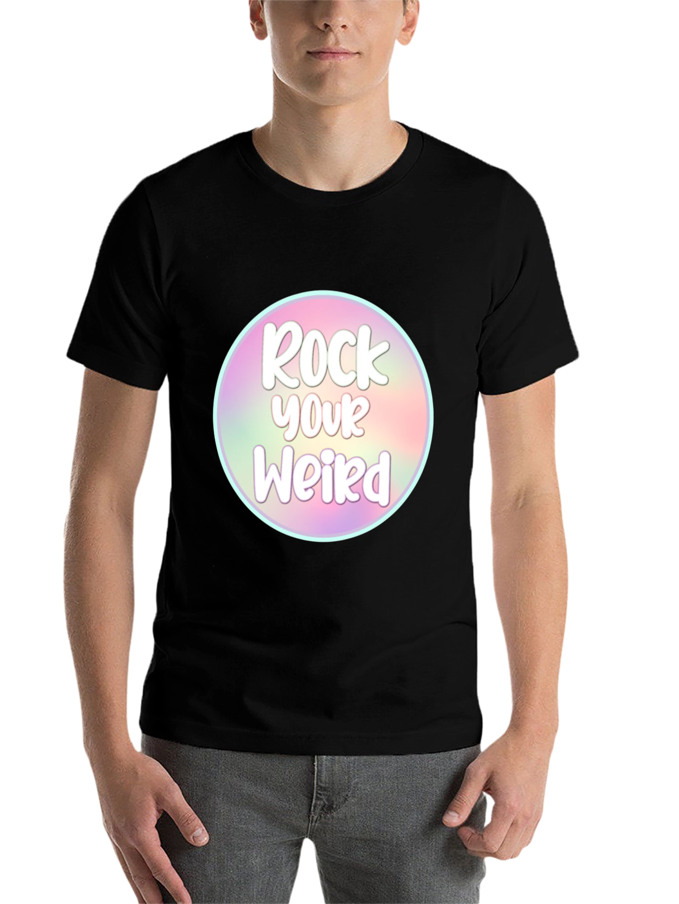 Black Rock Your Weird T-Shirt - Unique Graphic Tee view 7