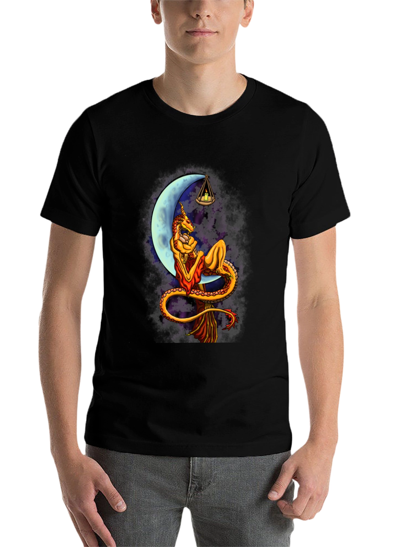 Black Dragon Moon Black T-Shirt view 7