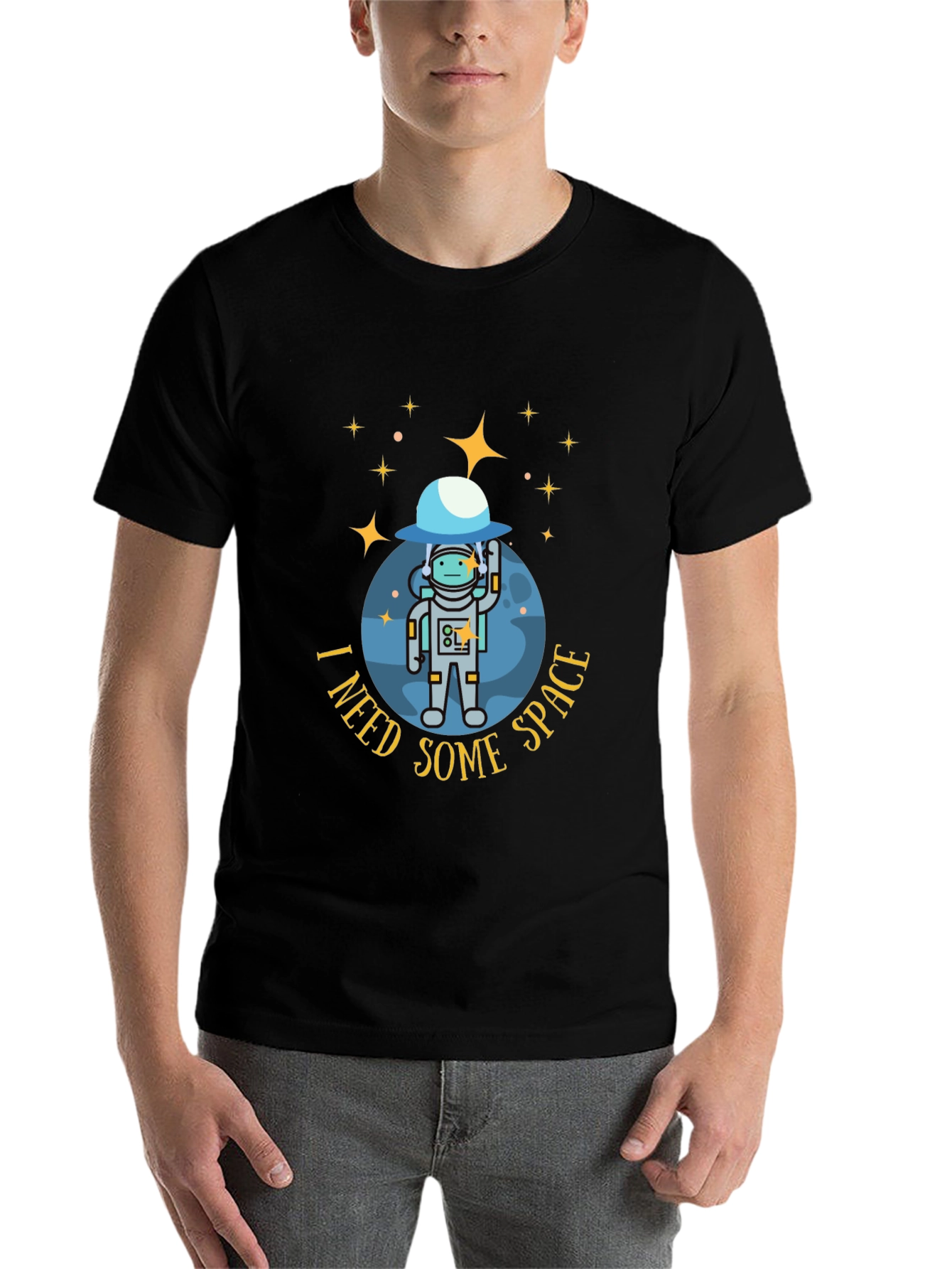Black I Need Some Space Black T-Shirt view 7