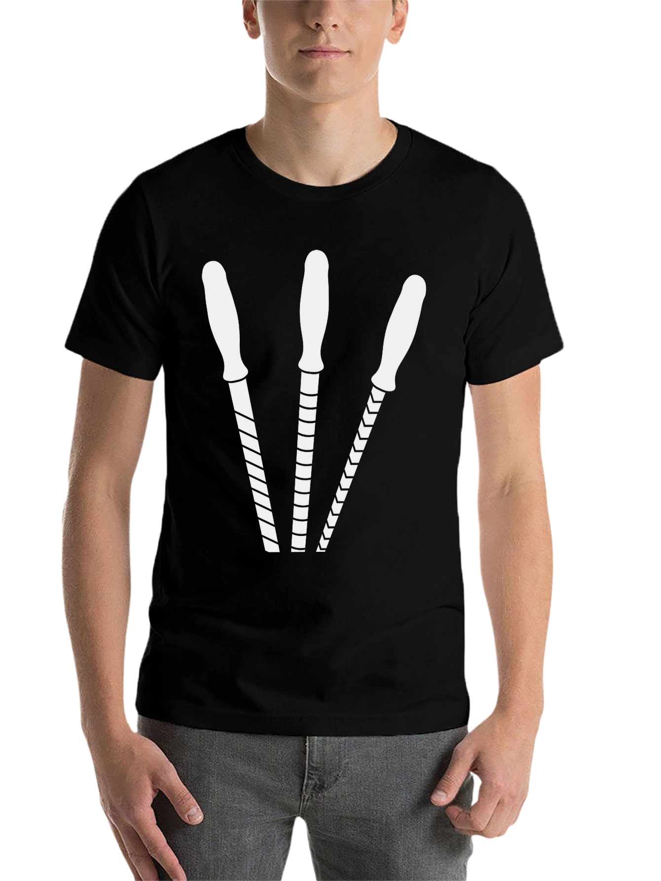 Black Graphic T-Shirt with File Tool Design view 7