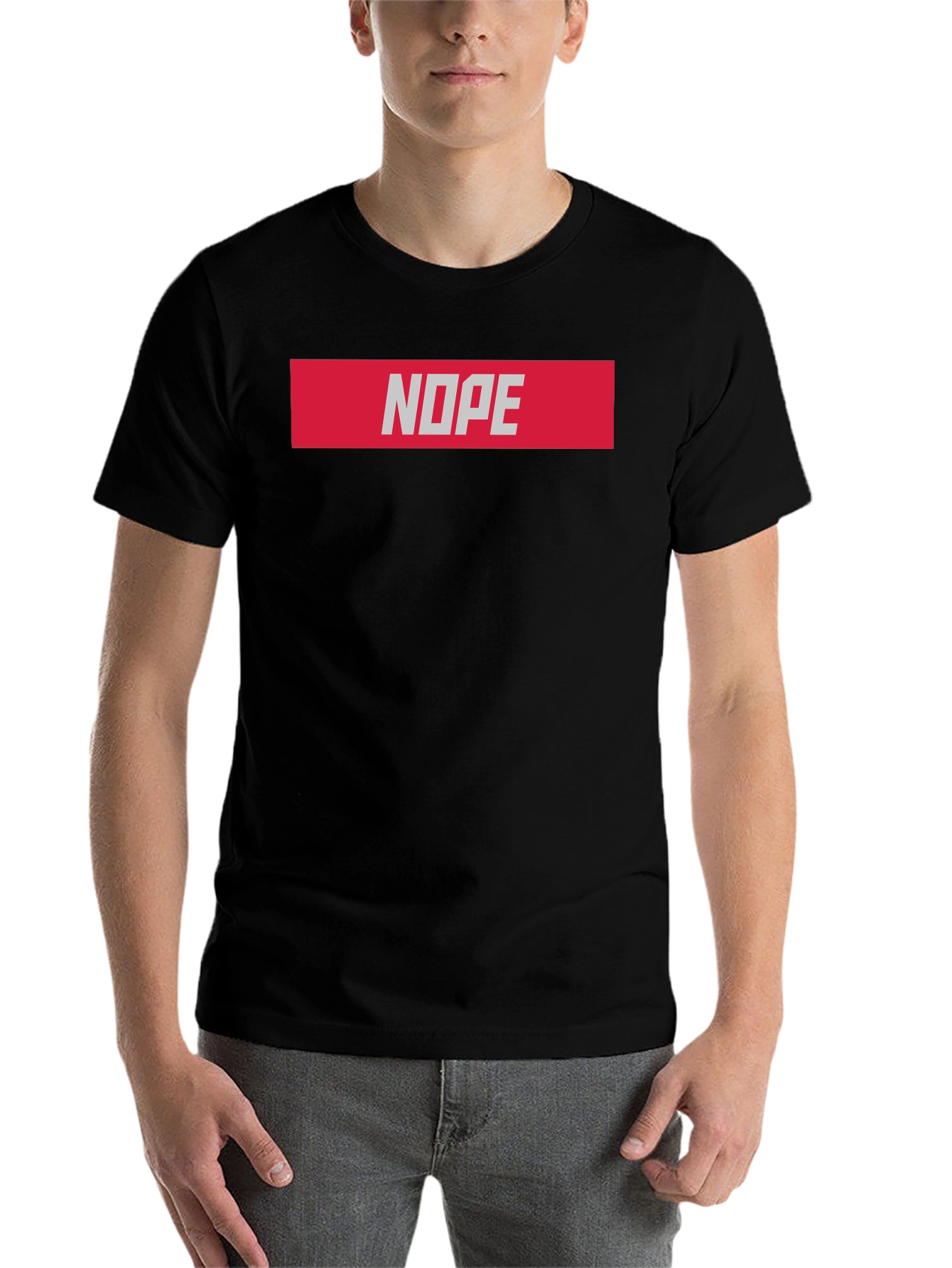 Black Nope Graphic T-Shirt - Casual Black Tee view 7
