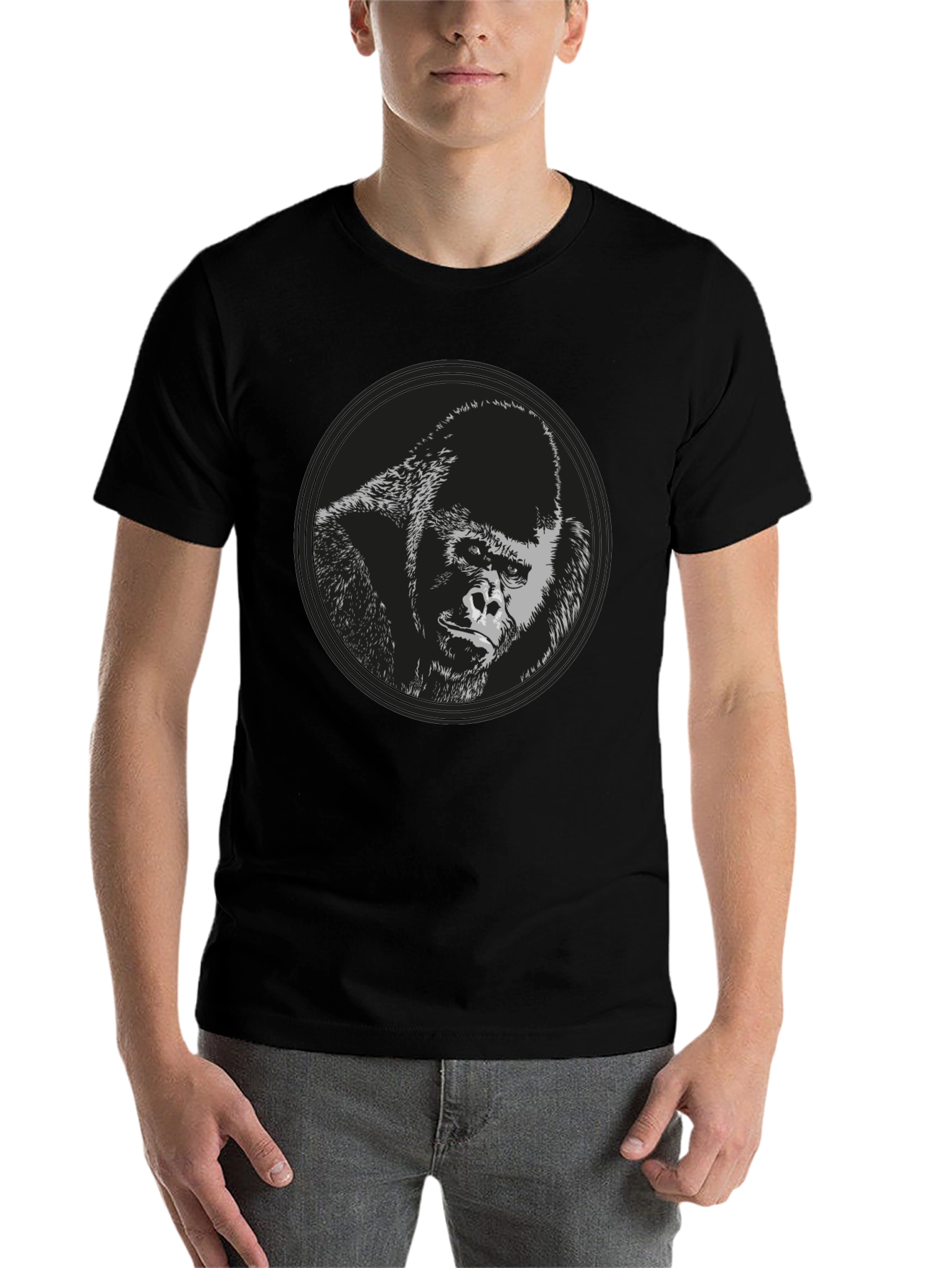 Black Gorilla Graphic Black T-Shirt view 7