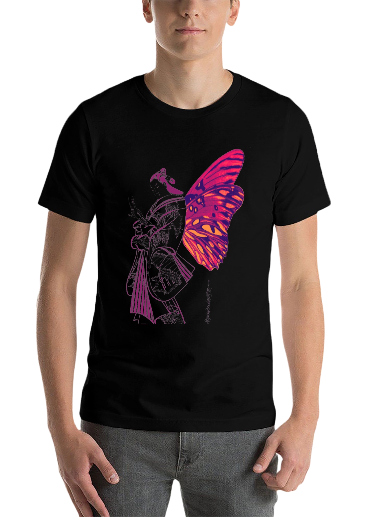 Black Butterfly Graphic Black T-Shirt view 7
