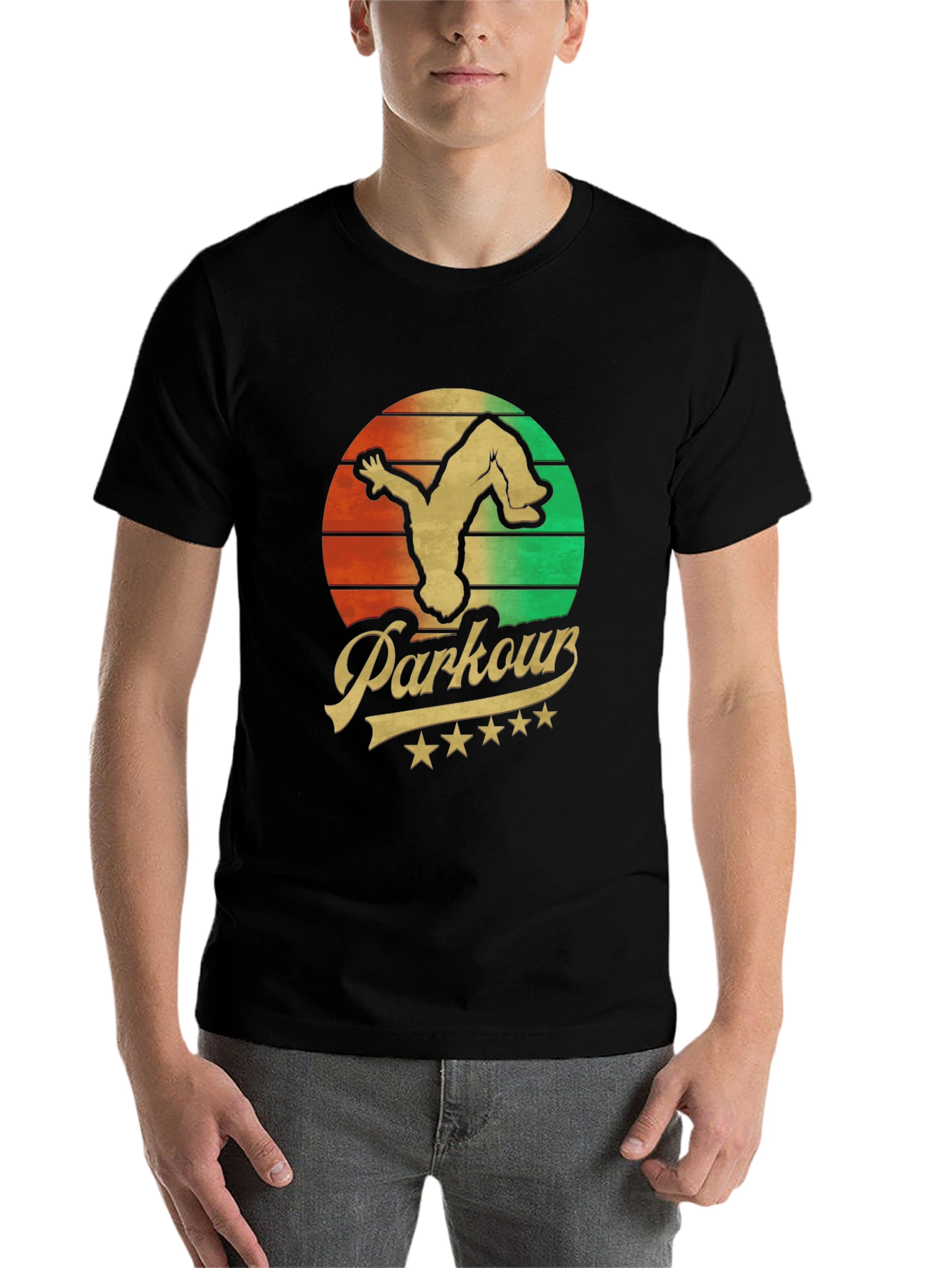Black Parkour Retro T-Shirt - Urban Acrobatics Tee view 7
