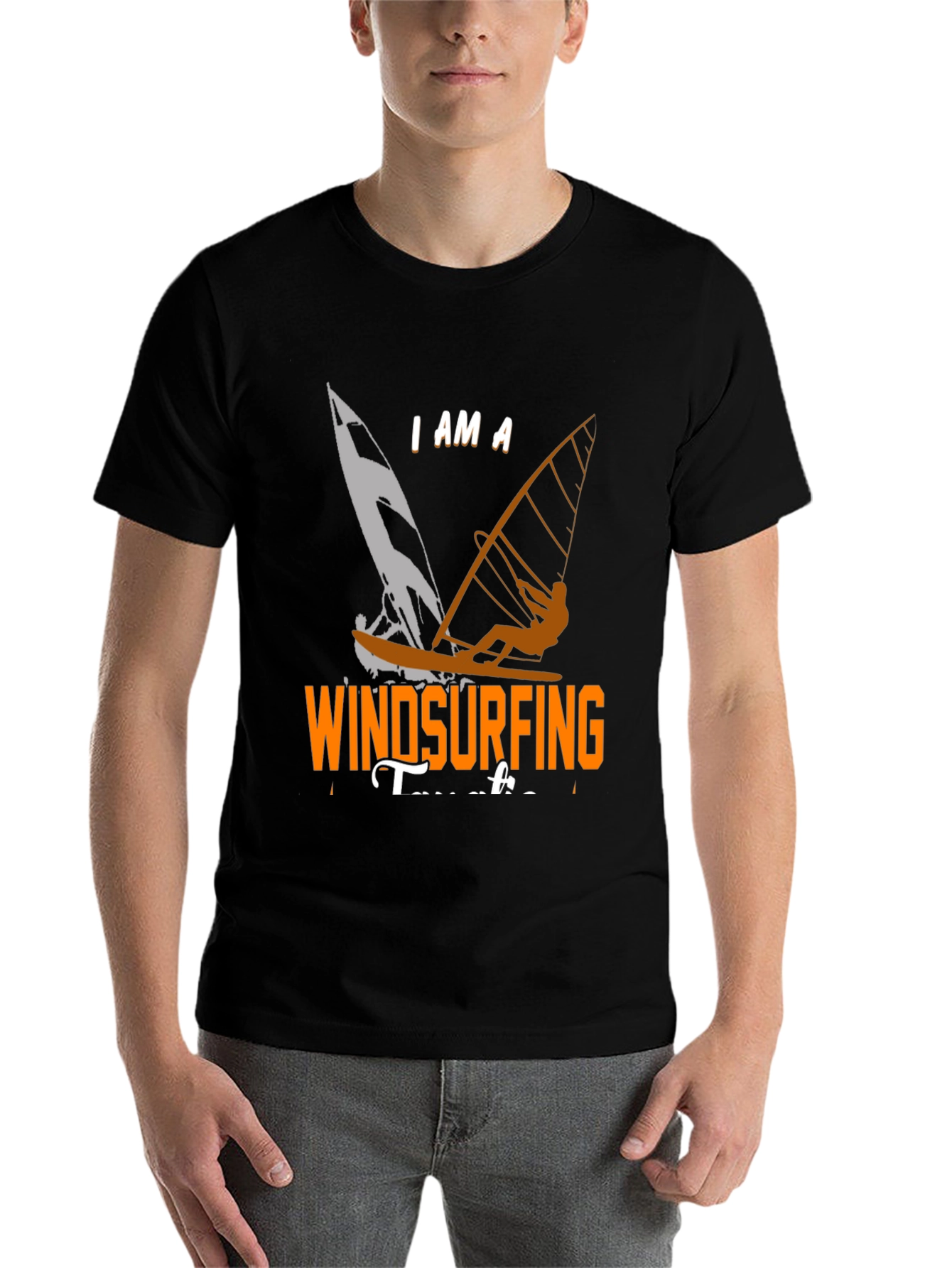 Black Windsurfing T-Shirt: "I Am A Windsurfing Teacher" view 7