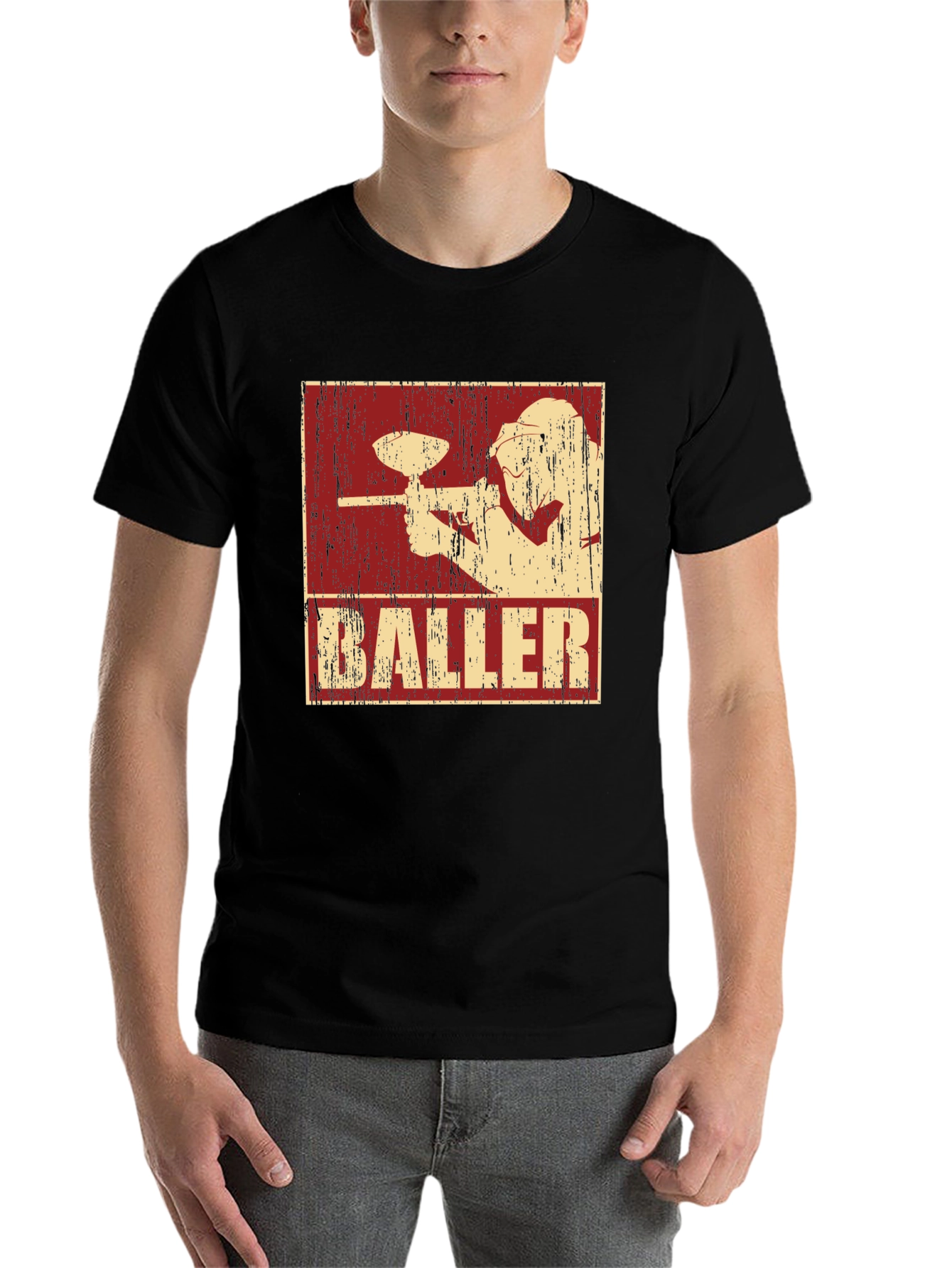 Black Baller Paintball T-Shirt - Black Cotton Graphic Tee view 7