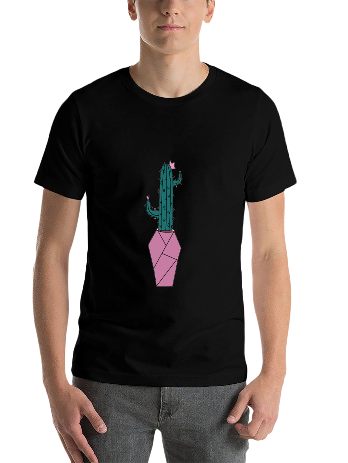 Black Cactus Graphic T-Shirt - Trendy Unisex Tee view 7