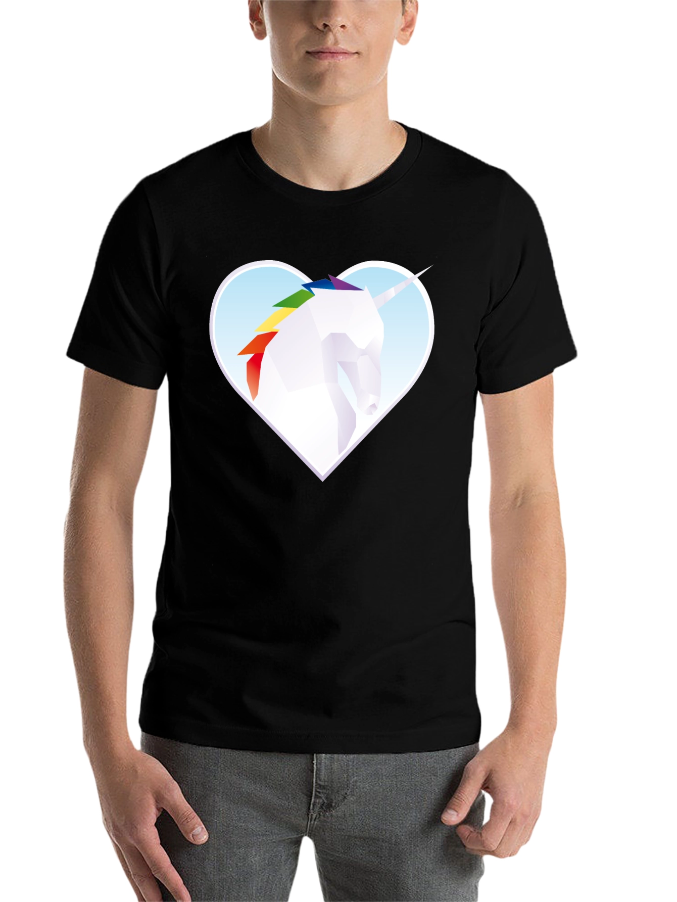 Unicorn Heart Graphic Tee - Modern Geometric Design - 7