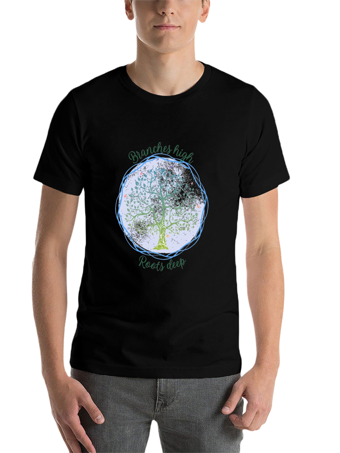 Black Branches High Roots Deep Tree Graphic Tee view 7