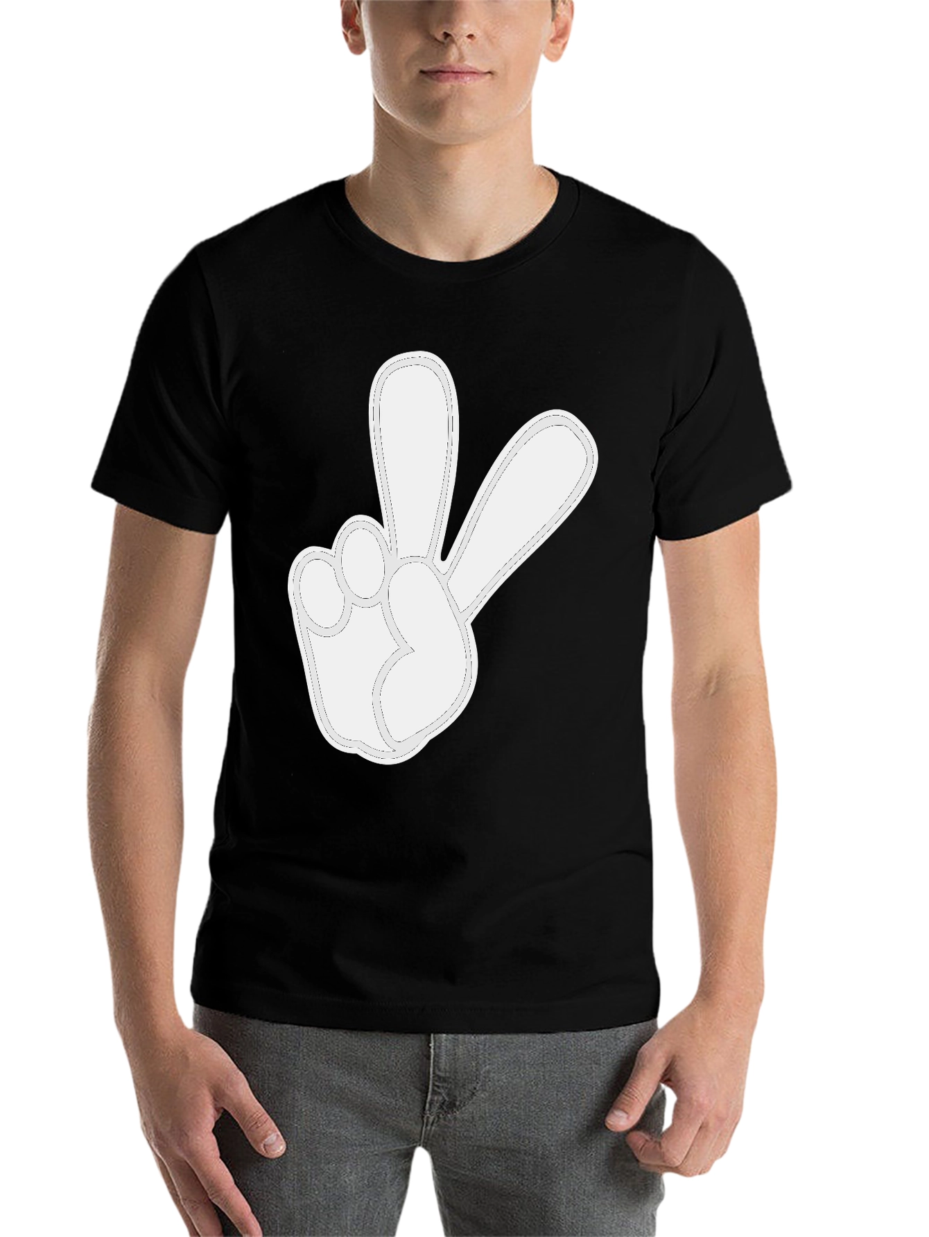 Black Peace Sign Graphic T-Shirt - Soft Cotton Casual Tee view 7