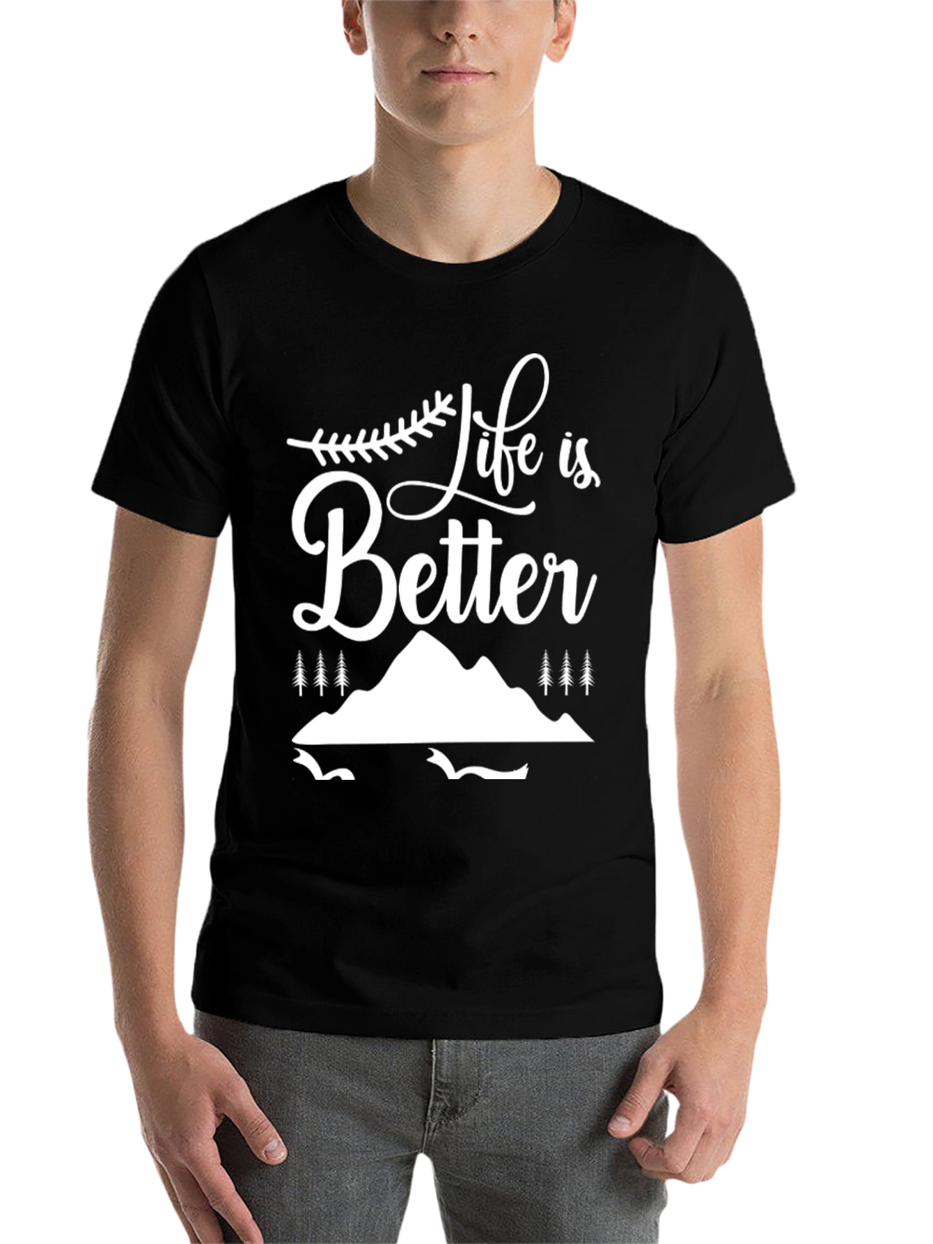 Black Life is Better Graphic Tee - Black view 7