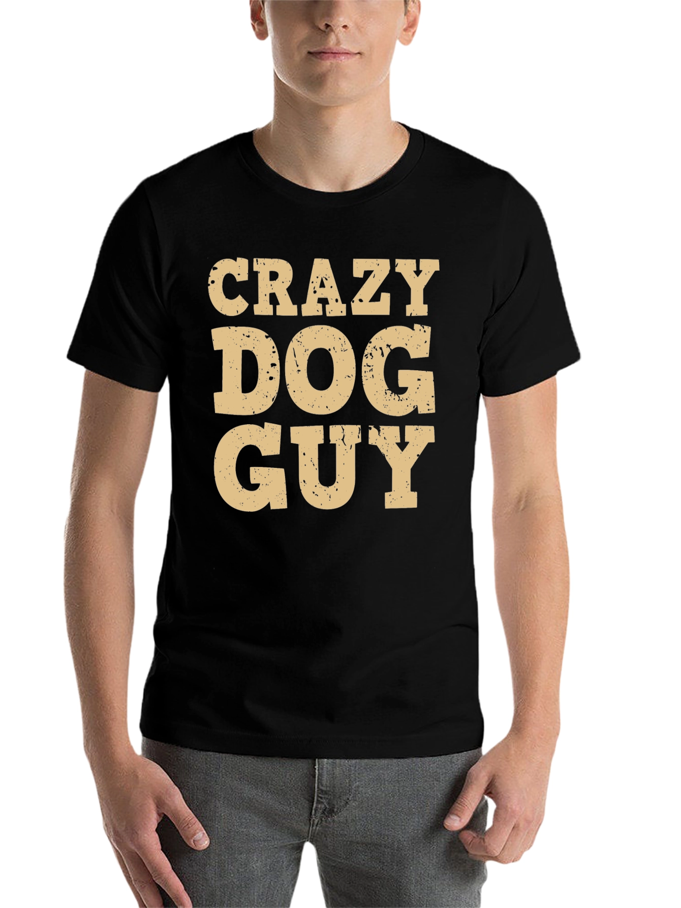Black Crazy Dog Guy T-Shirt - Funny Pet Lover Tee view 7
