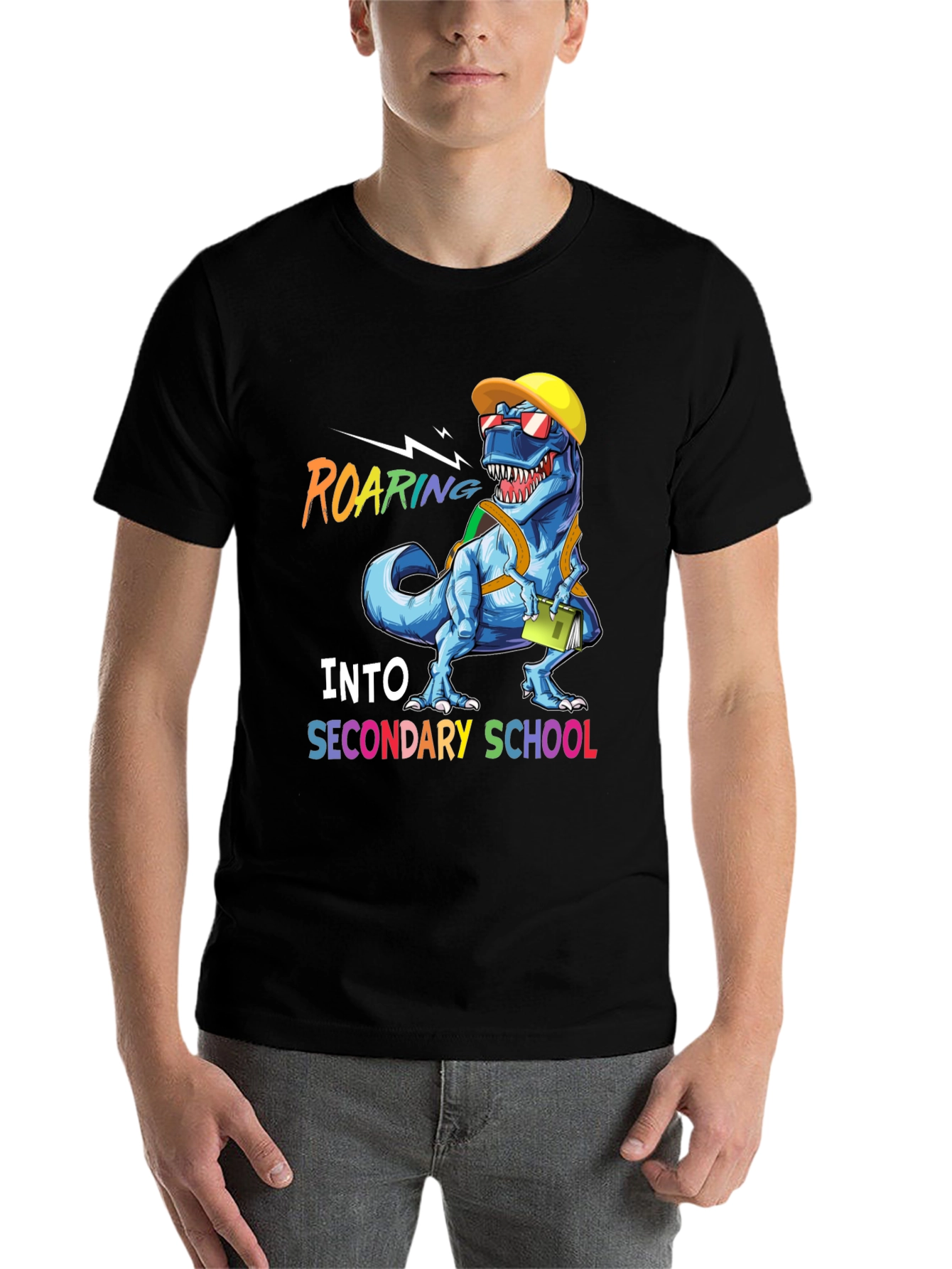Black Roaring Into Secondary School T-Shirt view 7