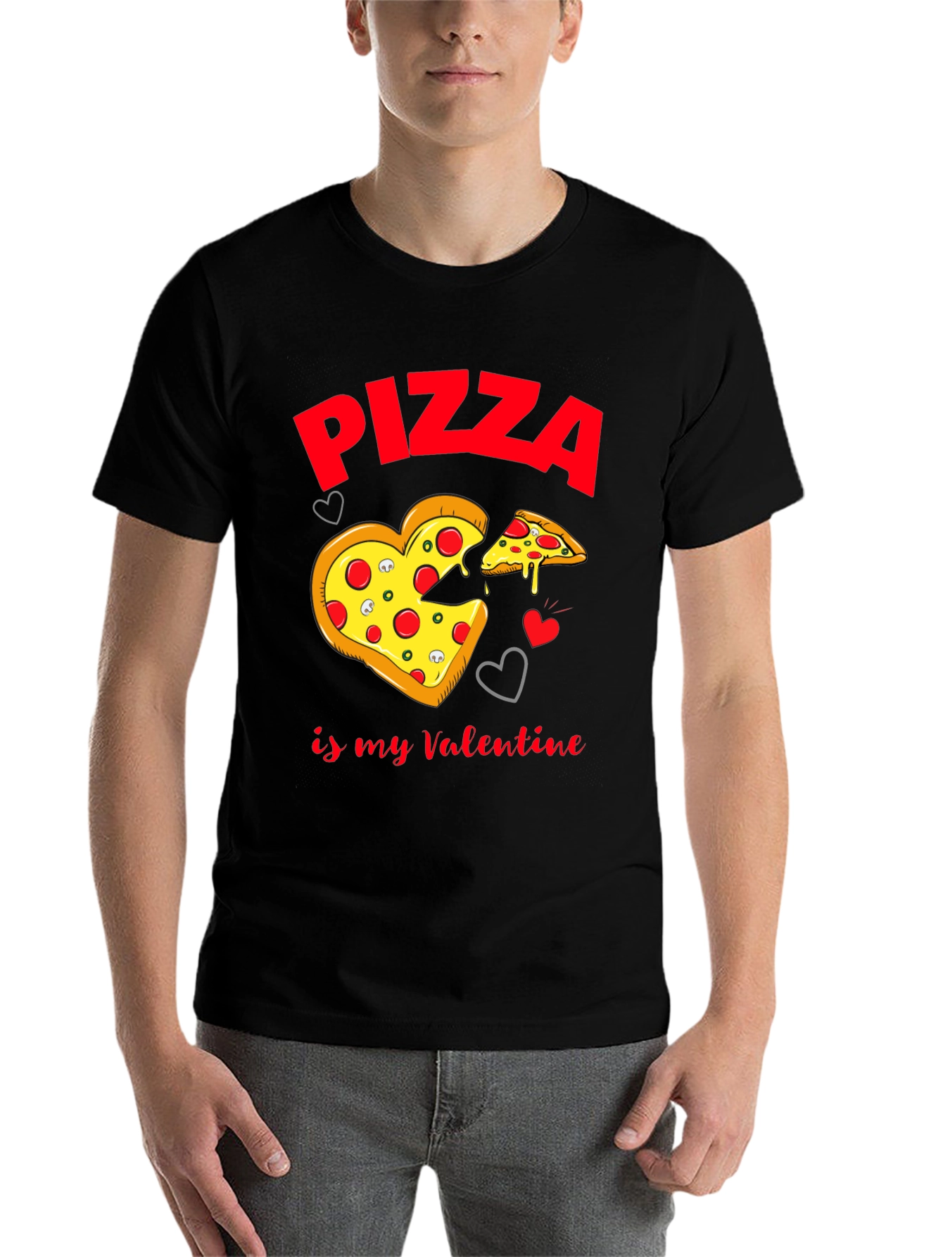 Black Pizza My Valentine Black T-Shirt view 7