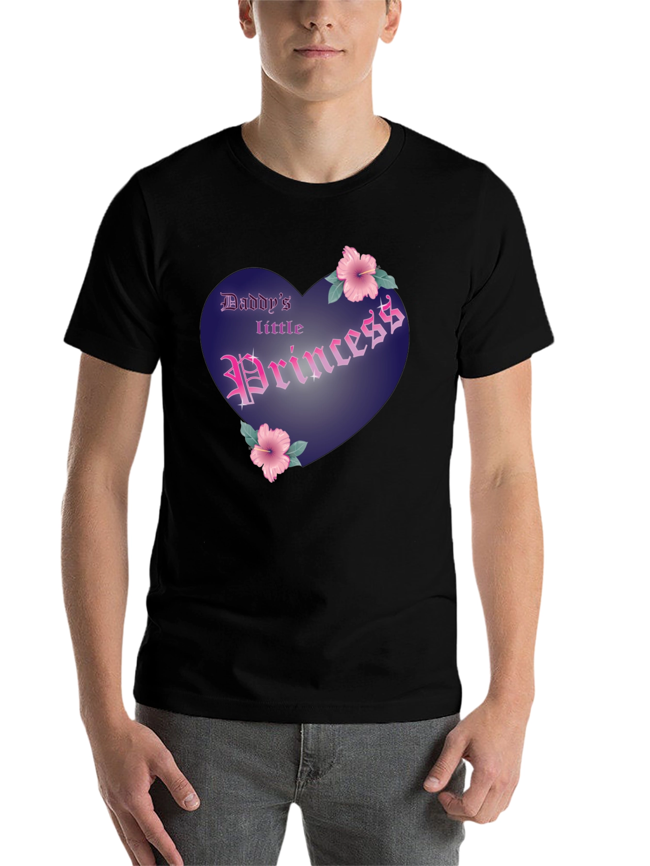 Black Daddy's Little Princess Graphic Tee - Black Cotton Shirt view 7