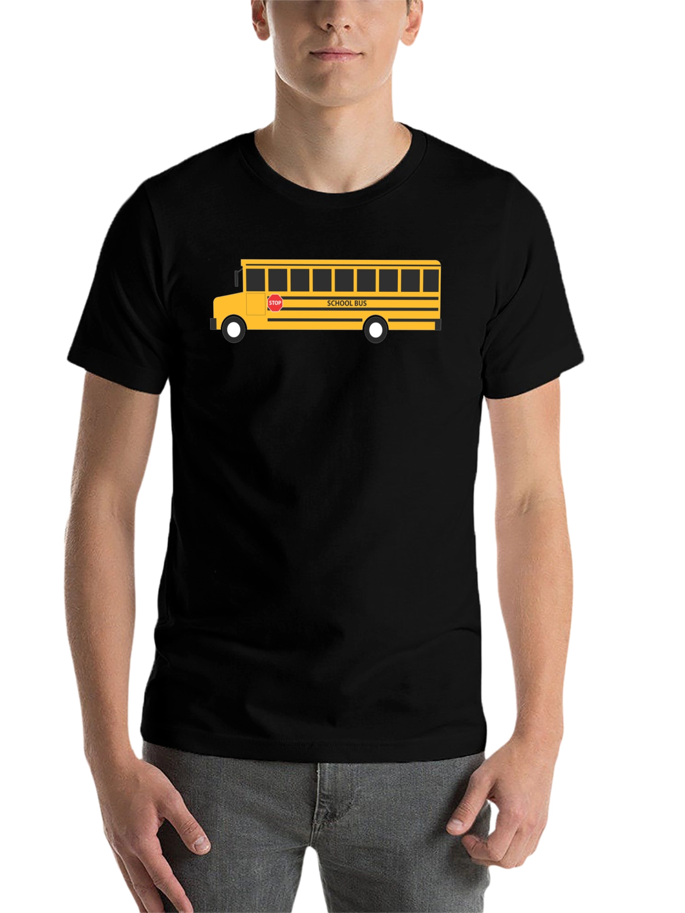 Black School Bus Graphic Tee - Black Unisex T-Shirt view 7