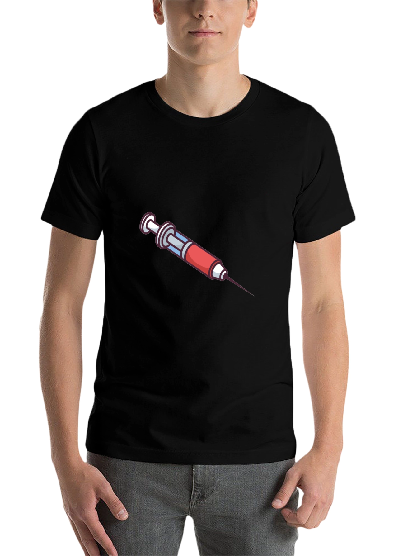Black Injection Graphic Tee - Medical Humor Shirt view 7