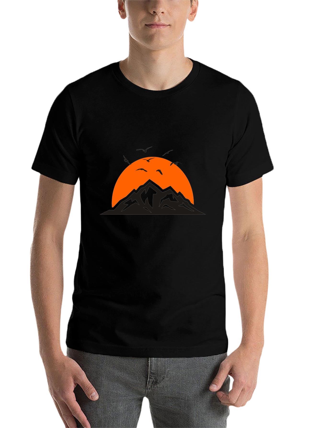 Black Mountain Sunset Graphic Tee - Black T-Shirt view 7