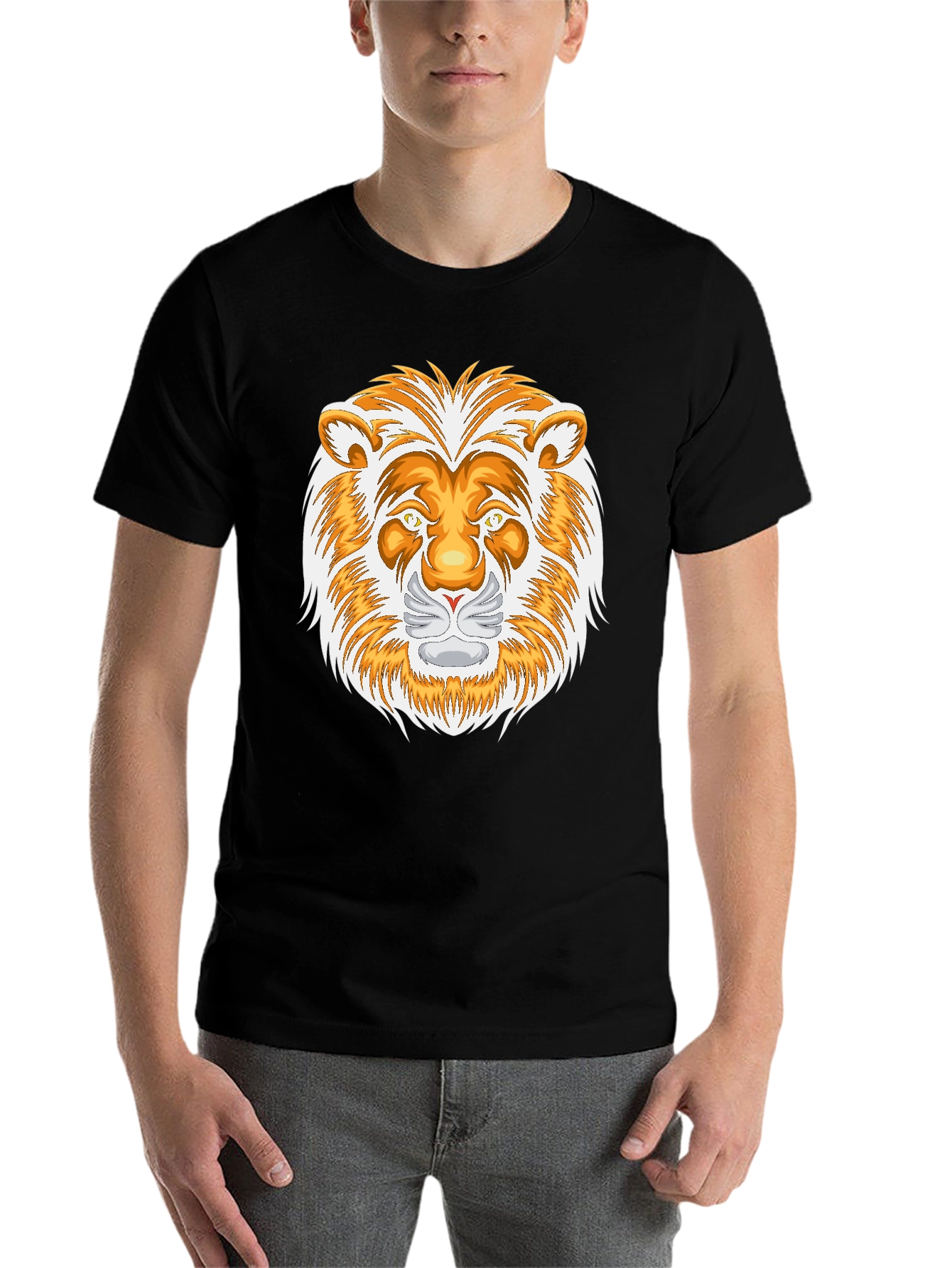 Black Lion Graphic Black T-Shirt view 7