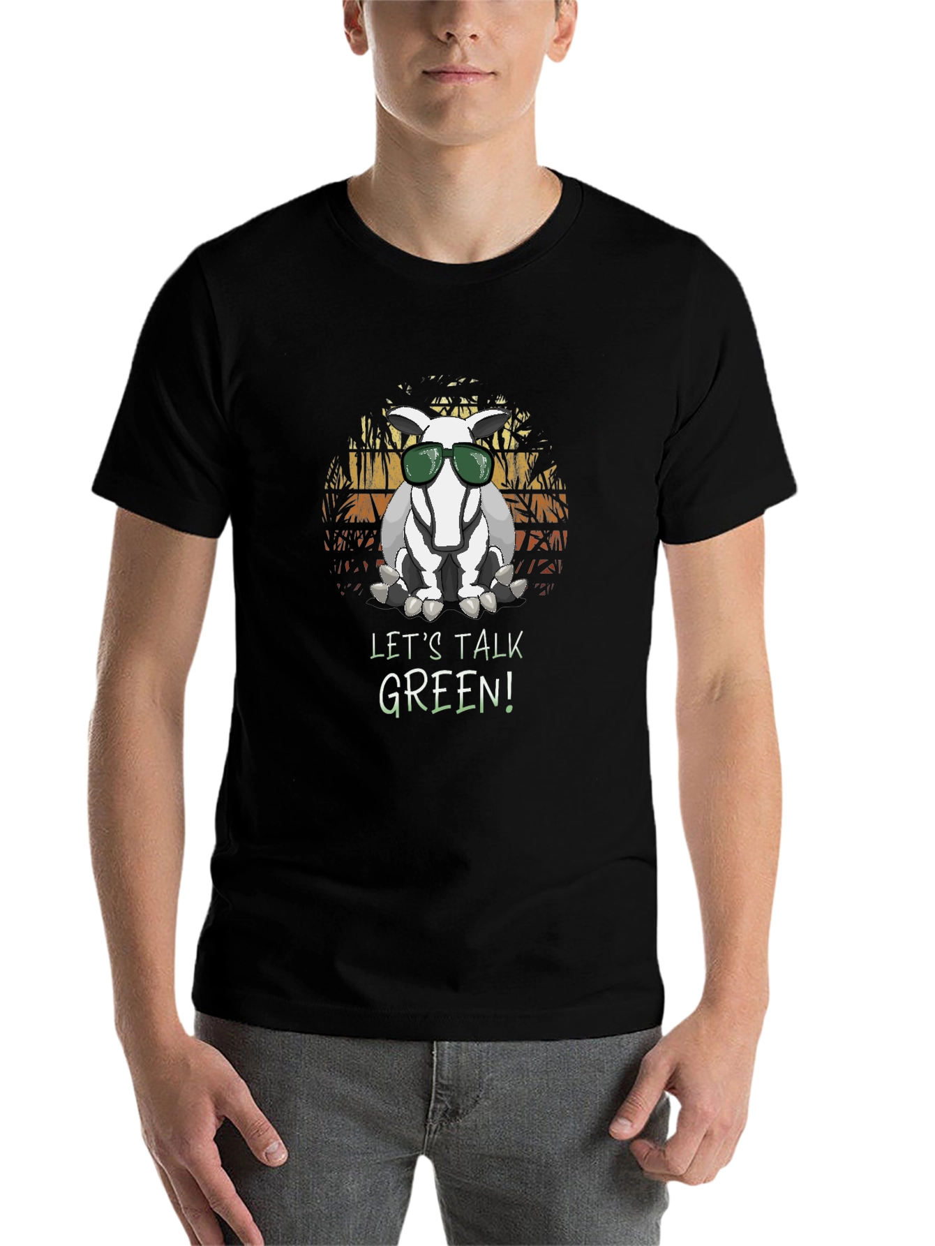 Black Cool Aardvark 'Let's Talk Green' T-Shirt view 7