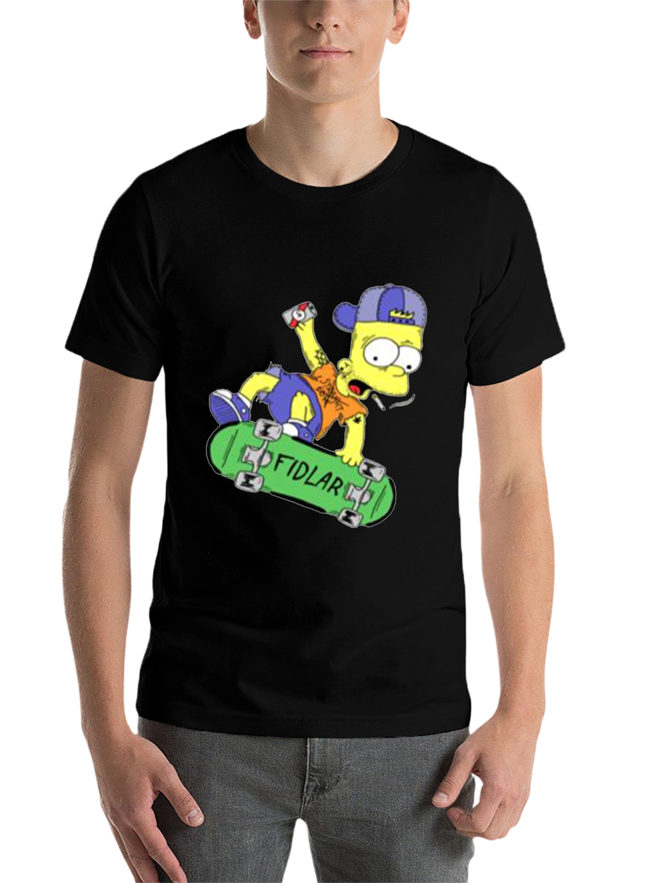 Black Bart Simpson Skateboard Graphic T-Shirt view 7