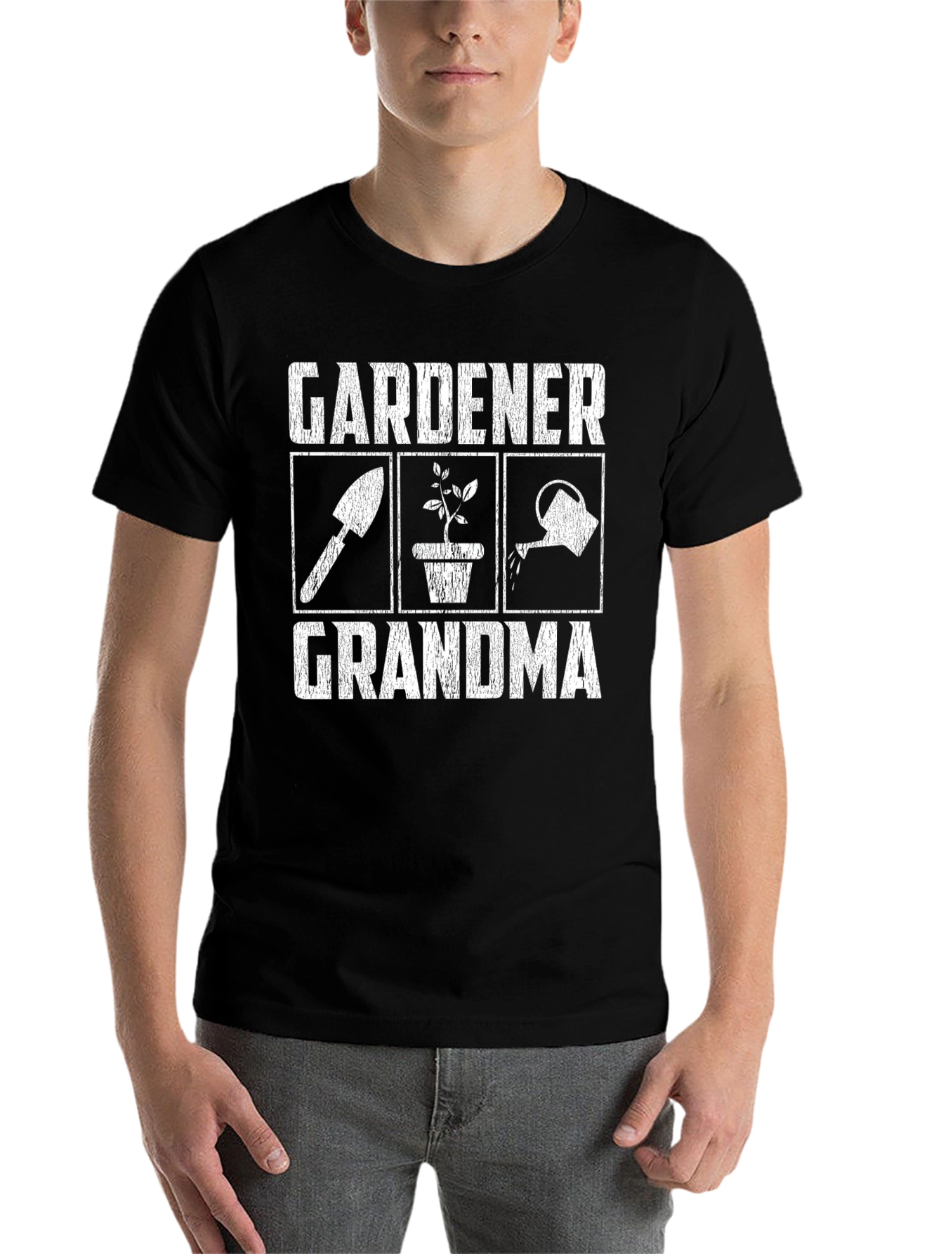 Black Gardener Grandma Graphic Tee - Black view 7