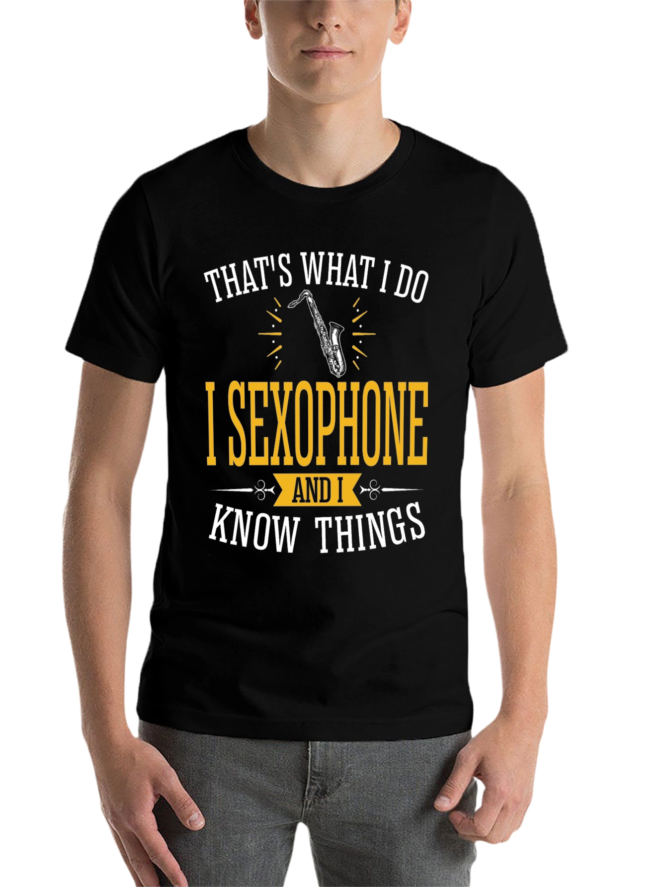 Black Saxophone Player T-Shirt - That's What I Do view 7