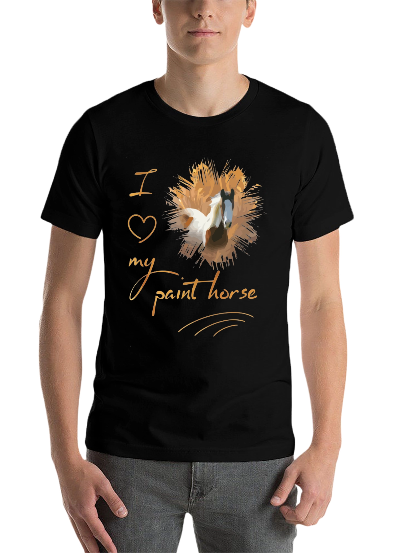 Black I Love My Paint Horse T-Shirt - Unisex Graphic Tee view 7