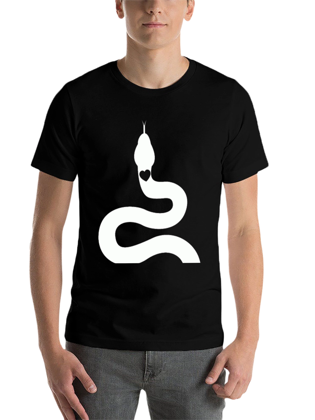 Black Snake Heart Graphic Tee - Stylish Cotton T-Shirt view 7