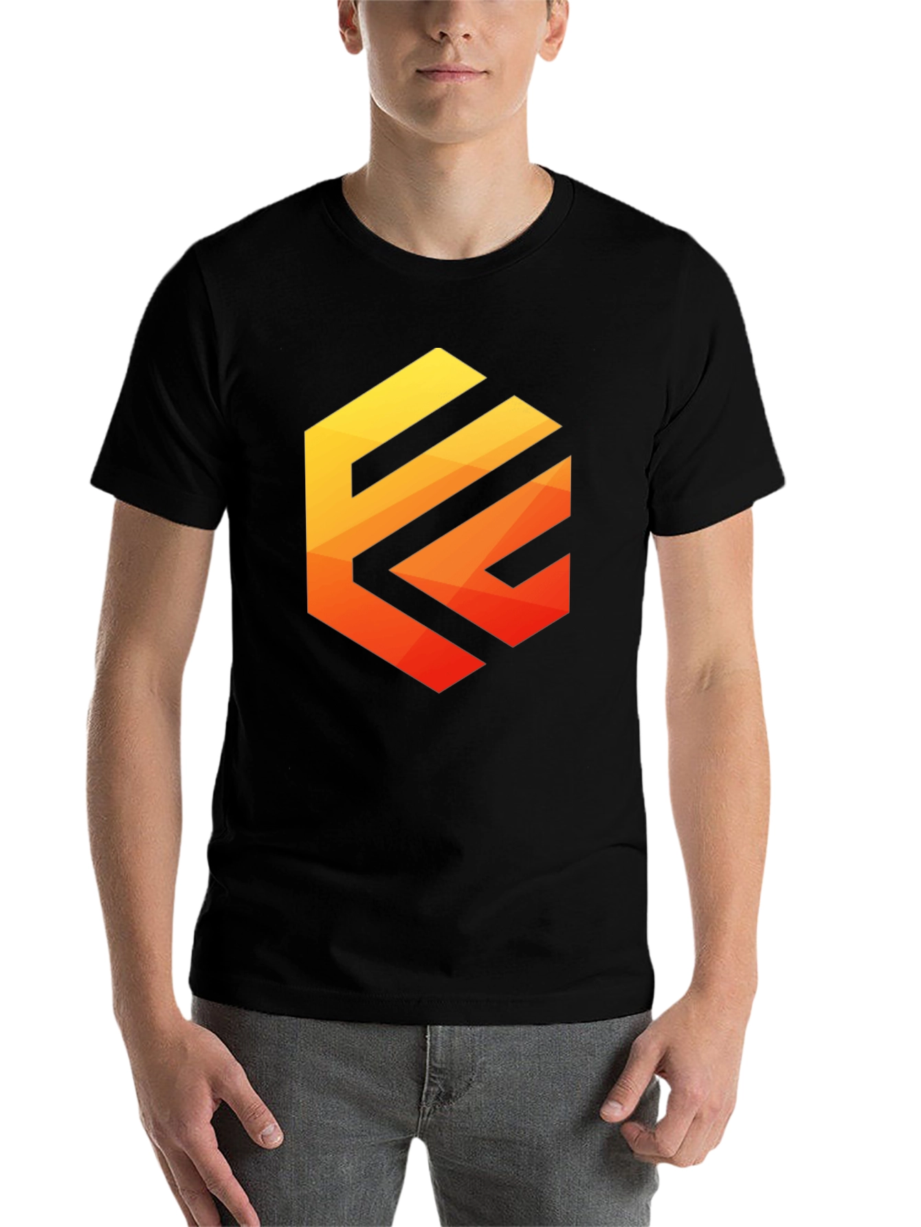 Black Geometric Gradient Tee view 7