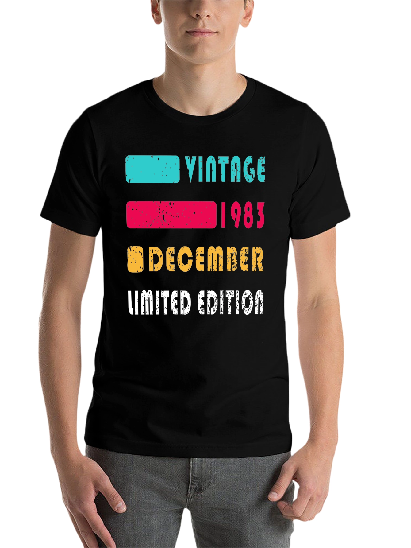 Black Vintage 1983 December Limited Edition T-Shirt view 7